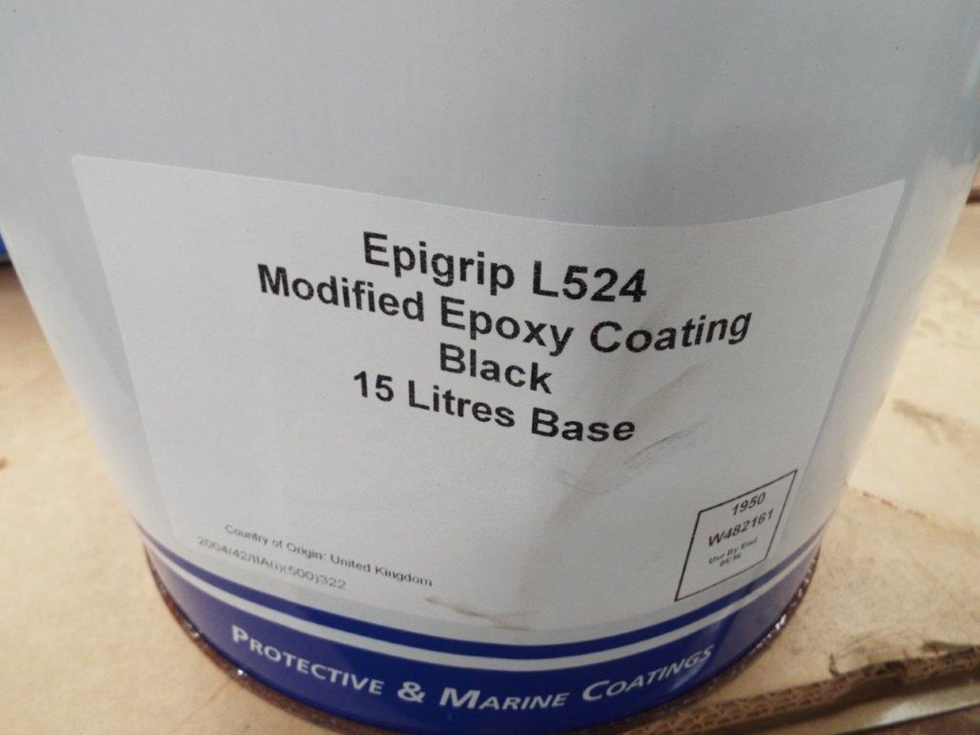 7 x Unissued 15/3L Cans of L524 Black Modified Epoxy Coating - Image 2 of 4