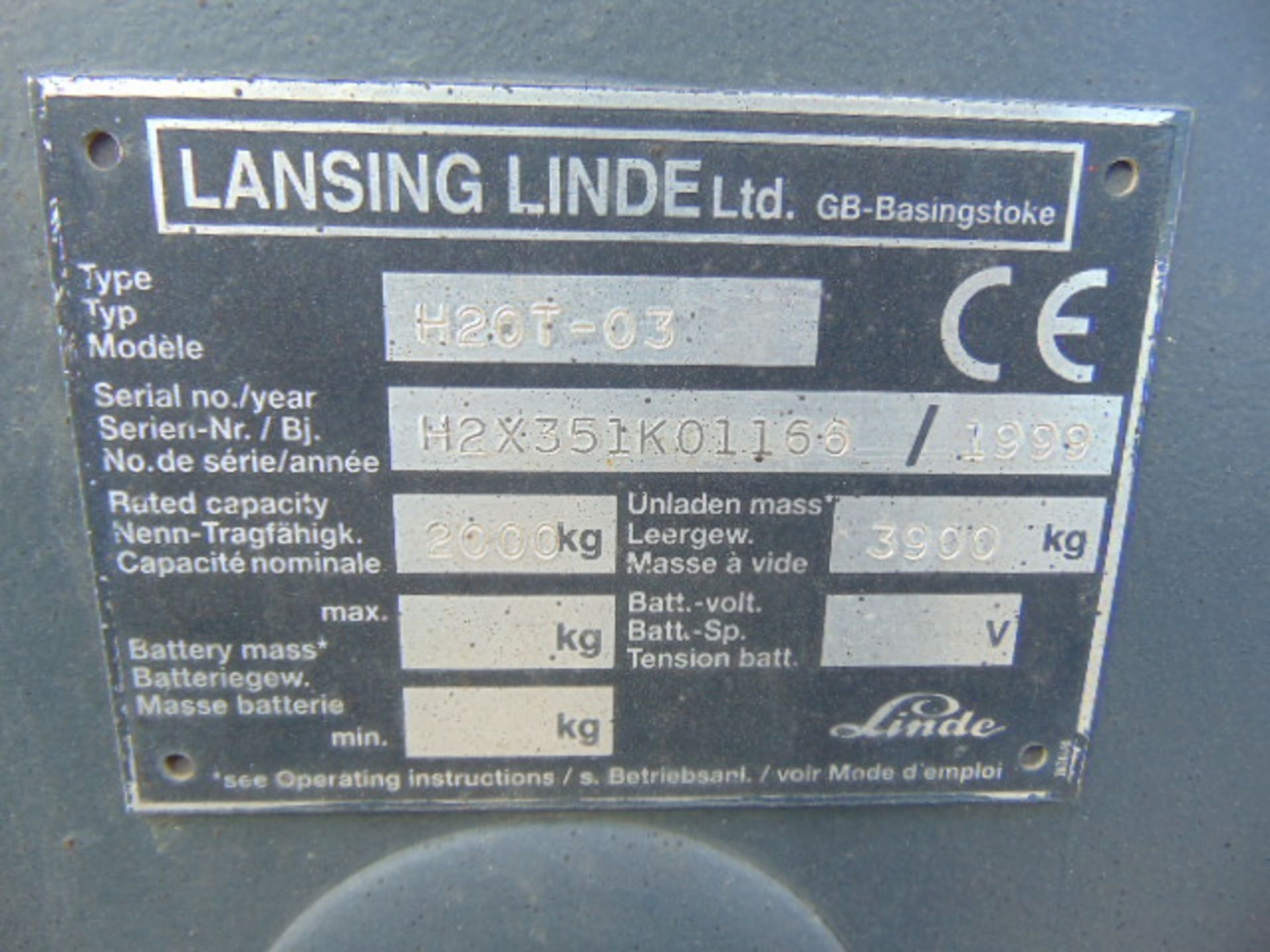 Linde H20T Counter Balance Gas Forklift - Image 17 of 19