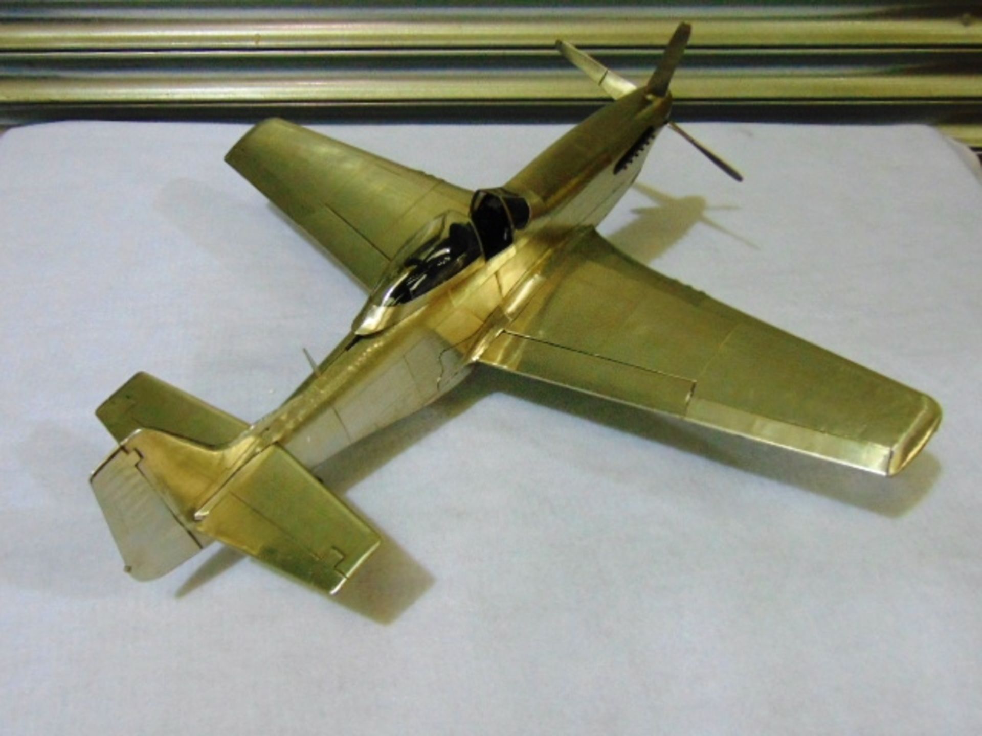 WWII Mustang P-51 Fighter Aluminum Model - Image 4 of 12