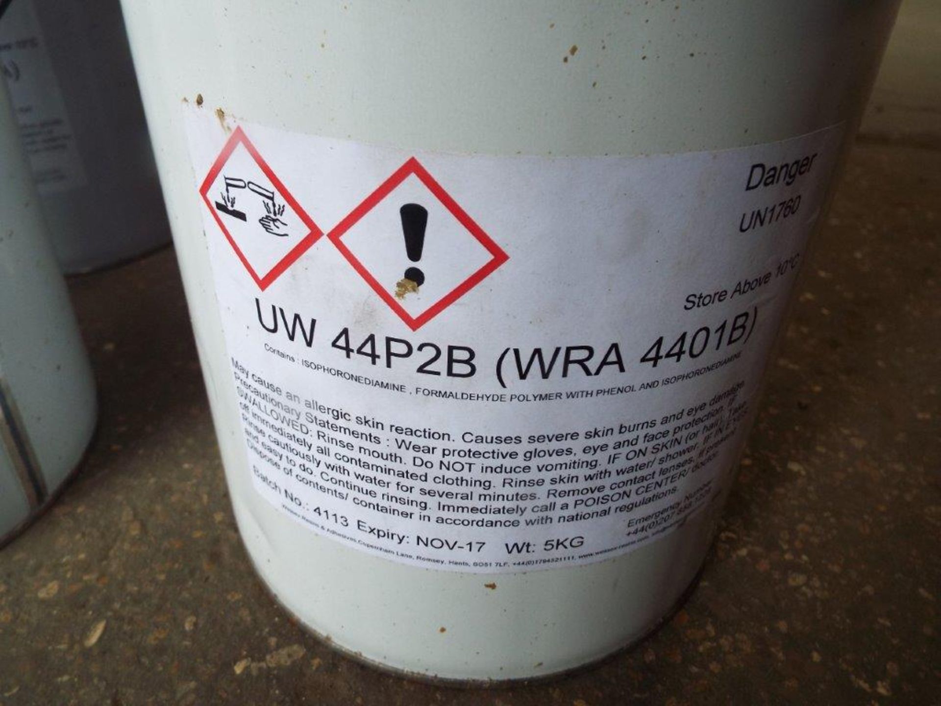 4 x Unissued 5Kg Drums of UW 44P2 Water Resistant Epoxy Resin - Image 3 of 4