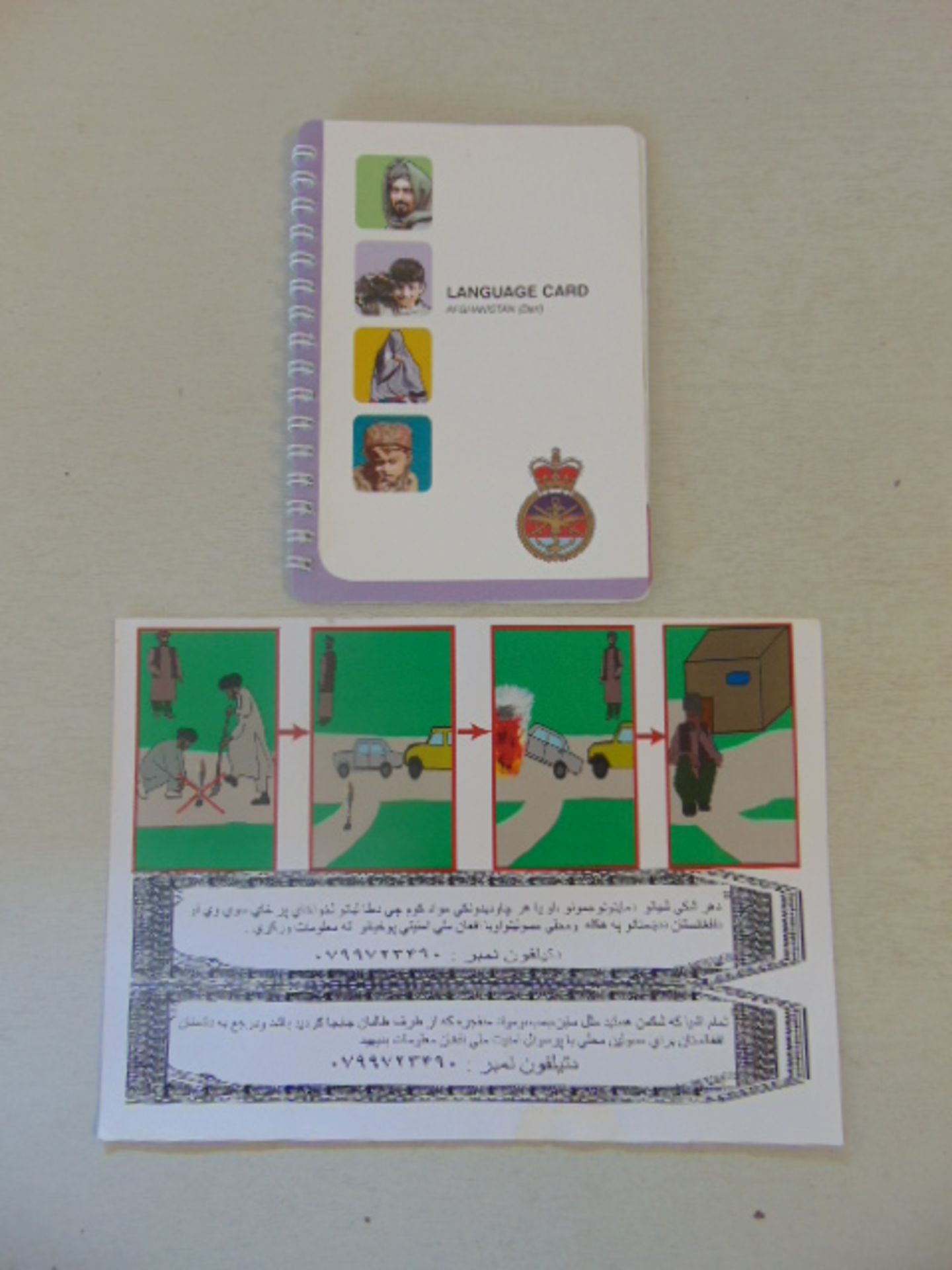 British Army Afghanistan Language Card - Dari