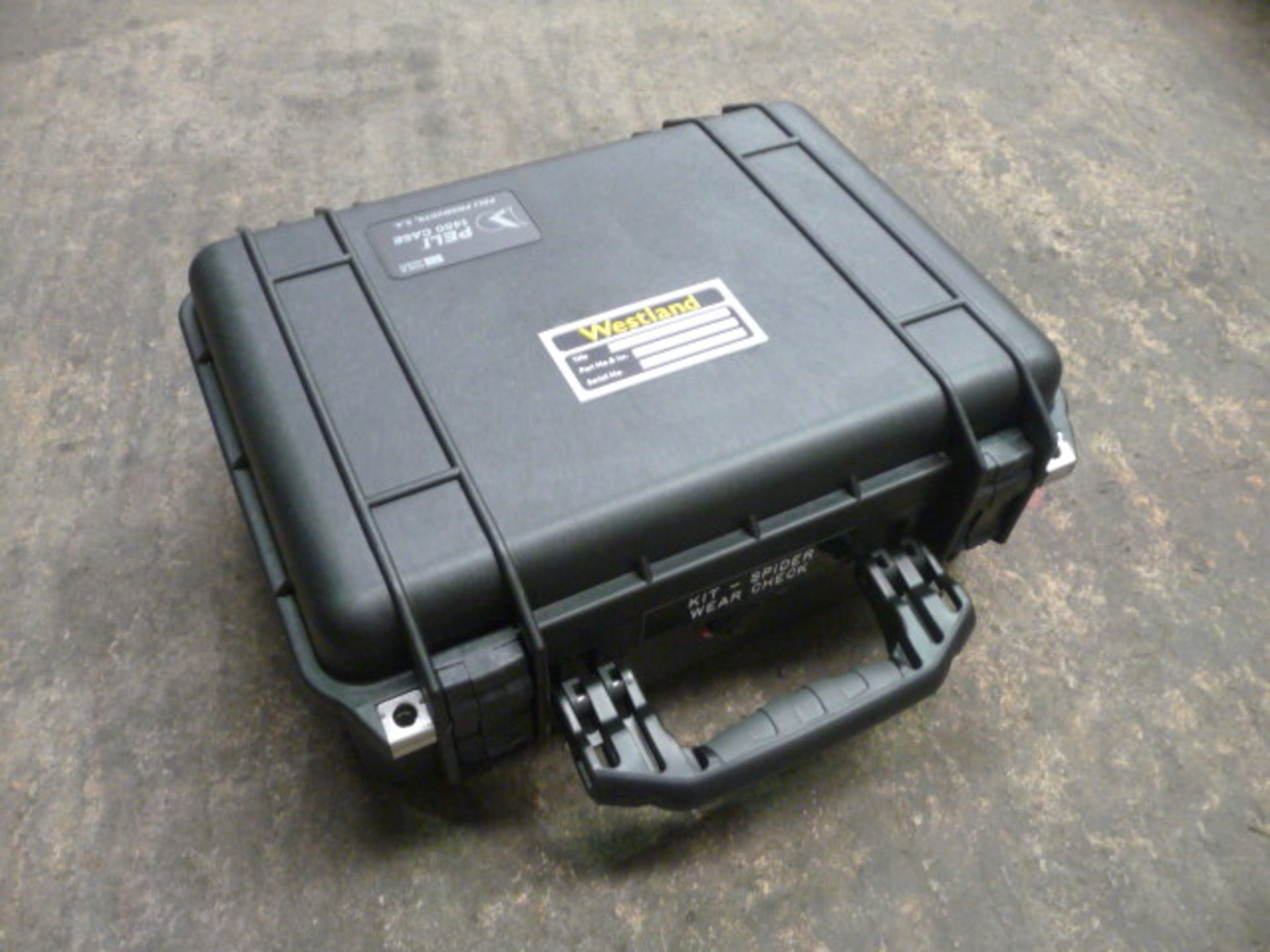 Heavy Duty Peli Case 1450 containing a Spider Wear Check Kit