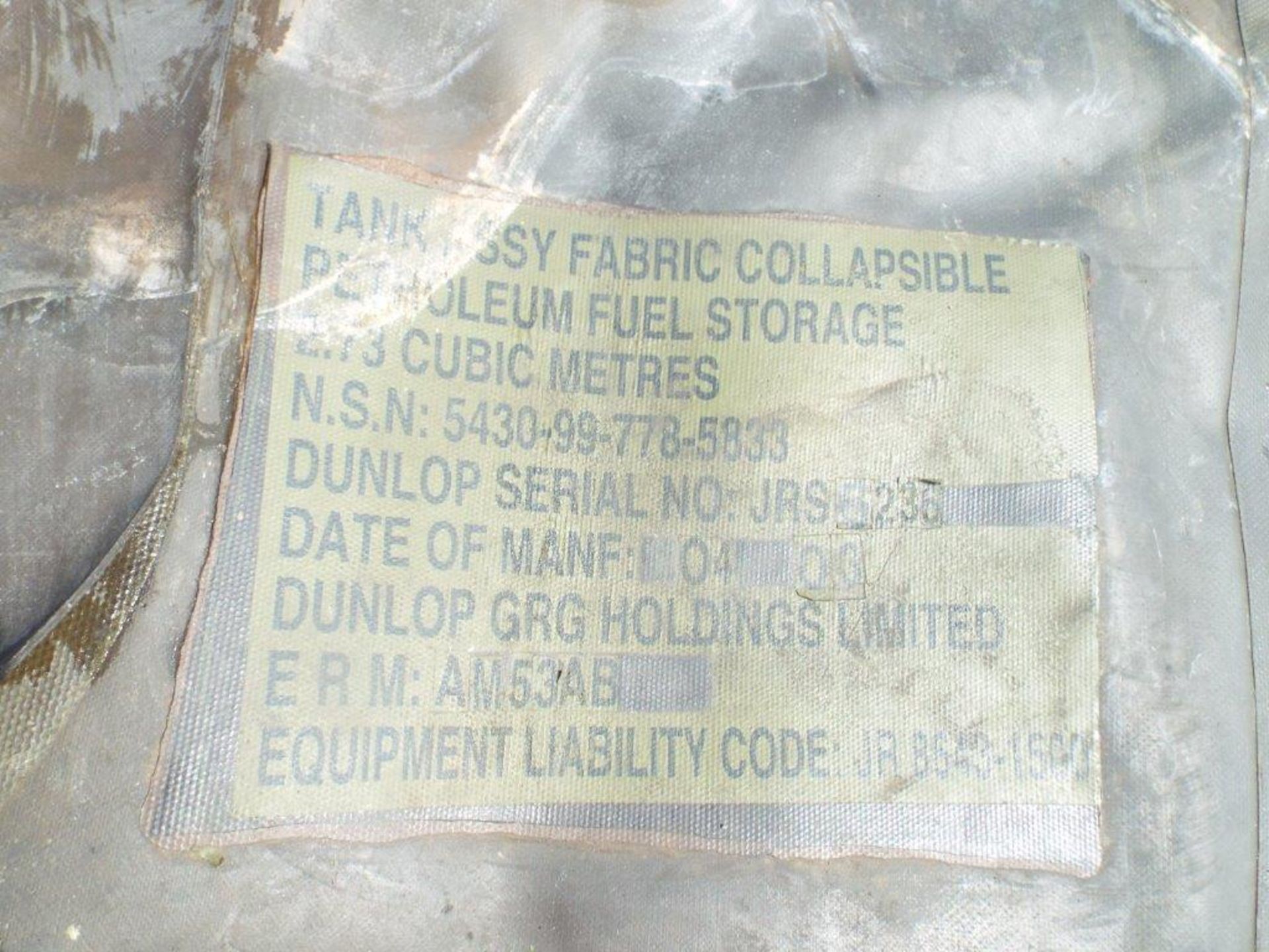Dunlop 600 Gal Collapsible Fuel/Fluid Storage Bladder - Image 8 of 10