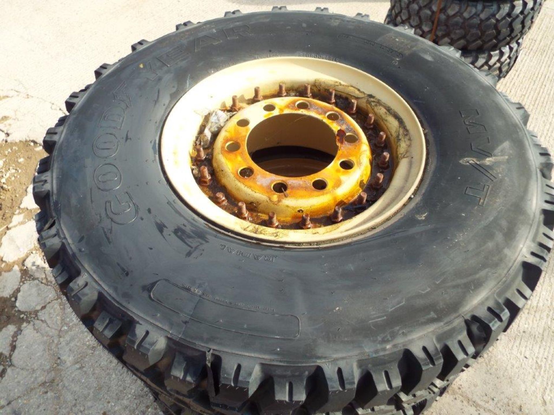 4 x Goodyear MV/T 395/85 R20 Tyres with 10 Stud Rims - Image 5 of 10