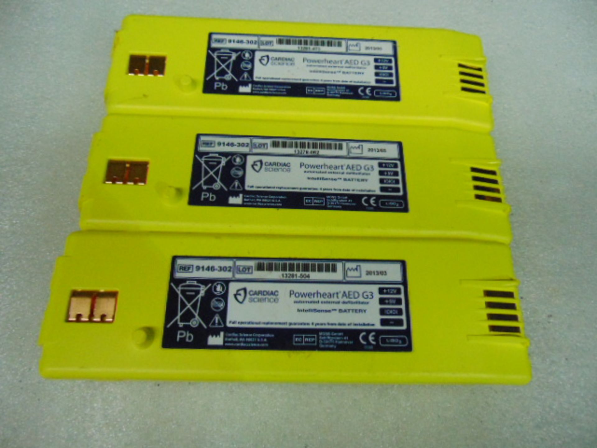 Qty 3 Cardiac Science Powerheart G3 Automatic AED Automatic External Defribrillator Batteries