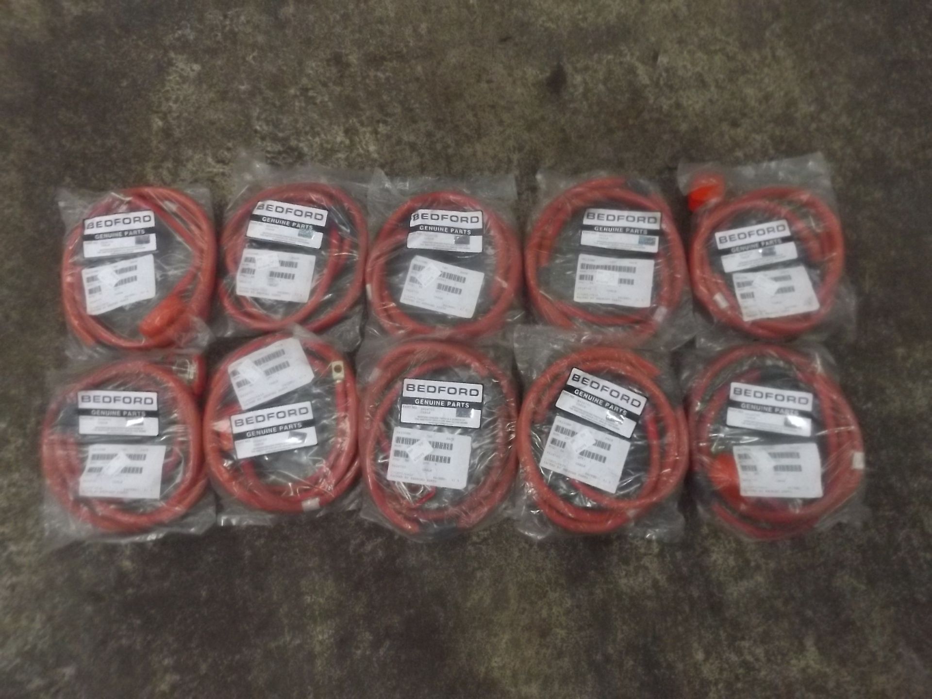 10 x Bedford MJ, MK etc Battery Positive Cable with Terminals and Cover P/No 8824705