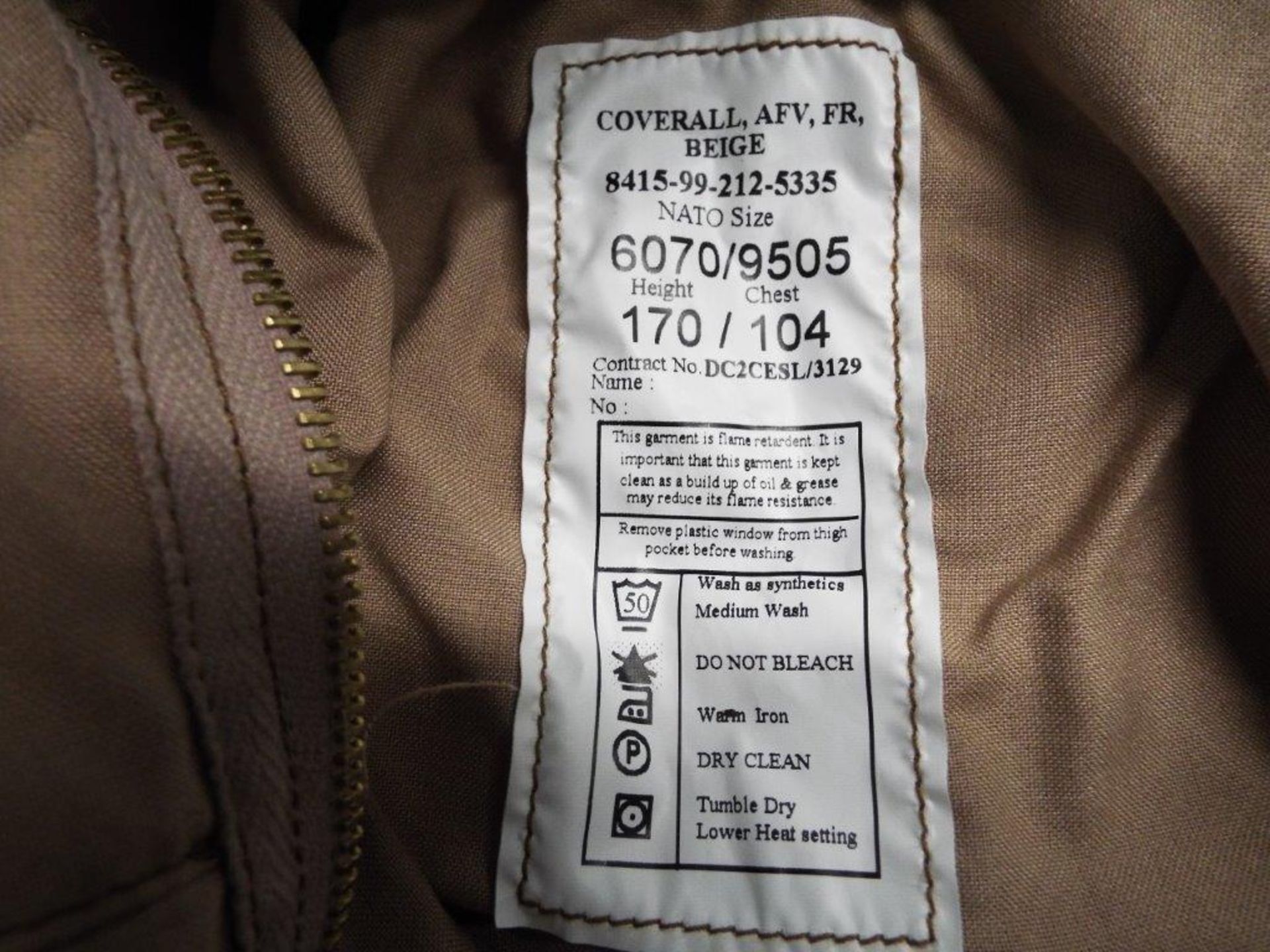 5 x AFV Crewman Desert Coveralls, Size 170/104 - Image 3 of 4