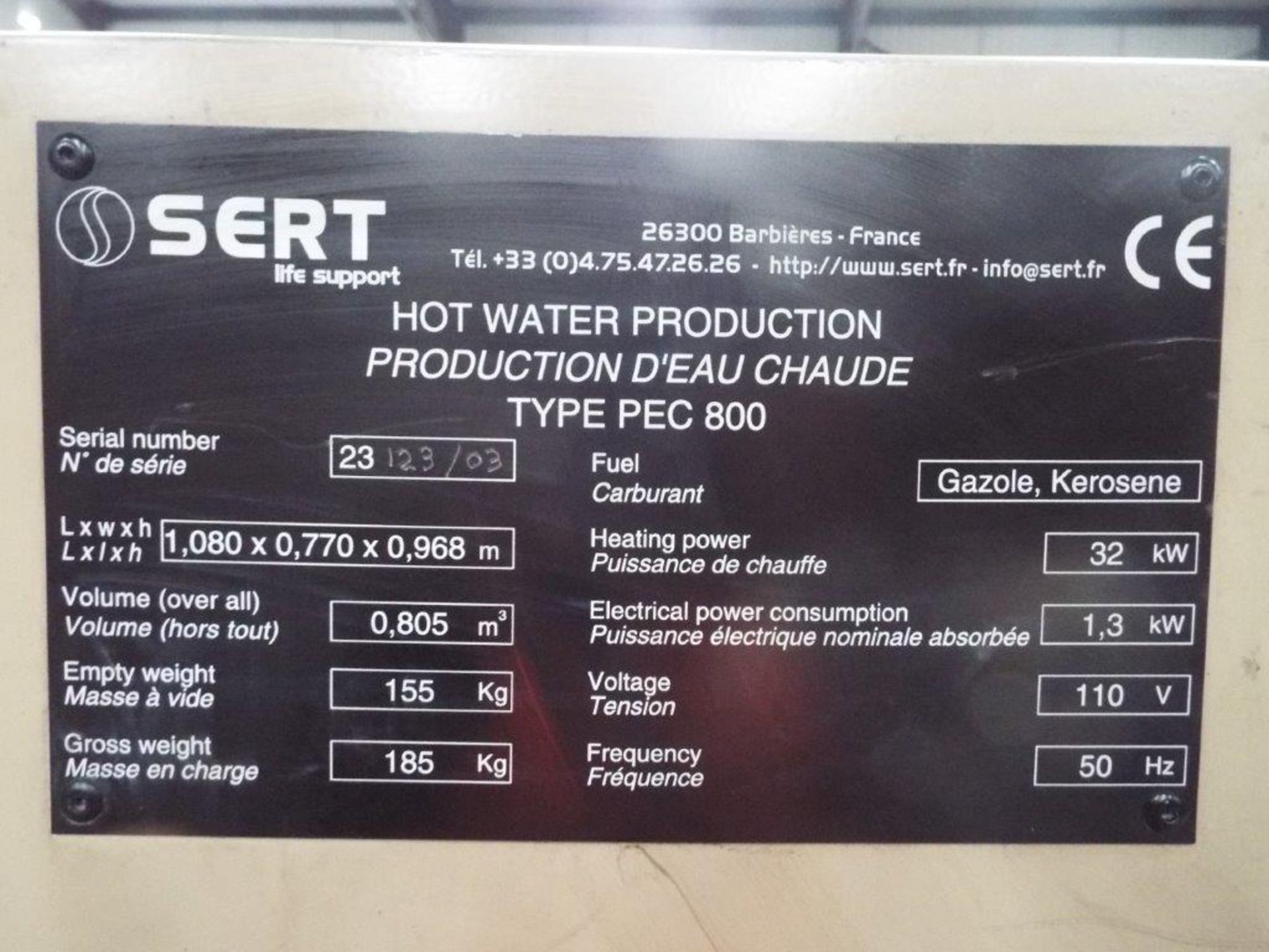Sert PEC 800 Diesel/Kerosene Fired Field Water Heater - Image 6 of 10