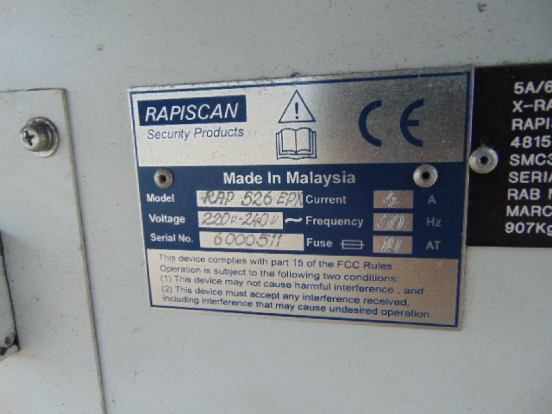 Rapiscan 526 Security X-Ray System - Image 16 of 19