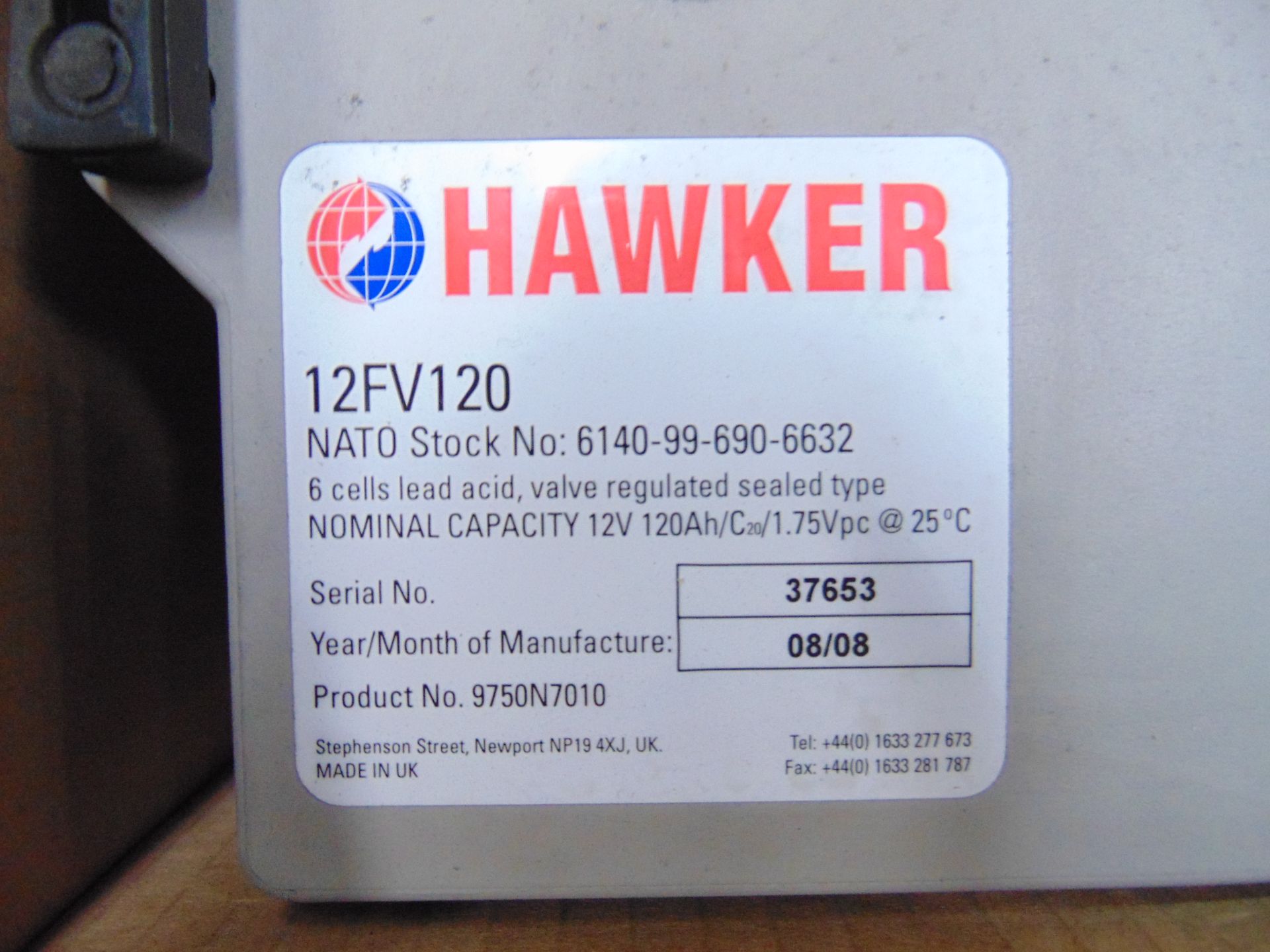 Hawker Armasafe Plus 12FV120 Battery - Image 5 of 5
