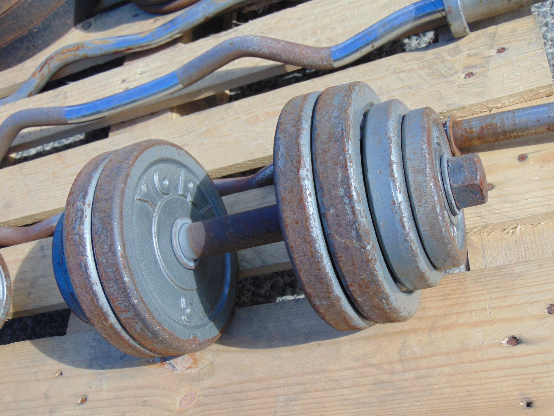 Pallet Mixed Barbell Weight Plates, Dumbbells & Bars - Image 8 of 10