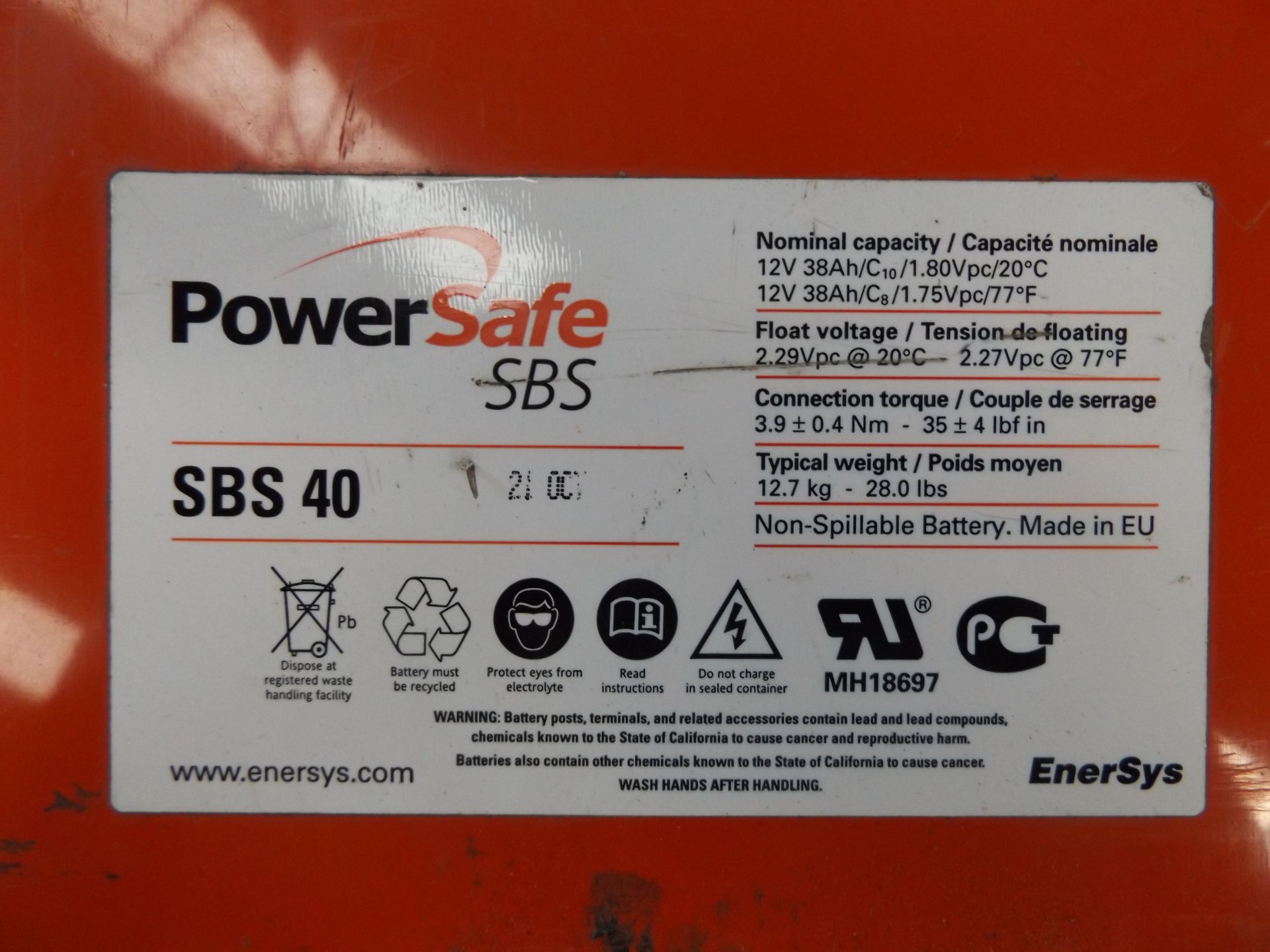 11 x Powersafe SBS 40 Batteries - Image 4 of 4