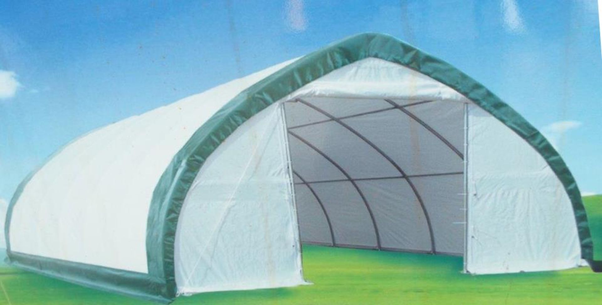 Heavy Duty Peak Storage Shelter 30'W x 40'L x 15' H P/No 3040GL-9P