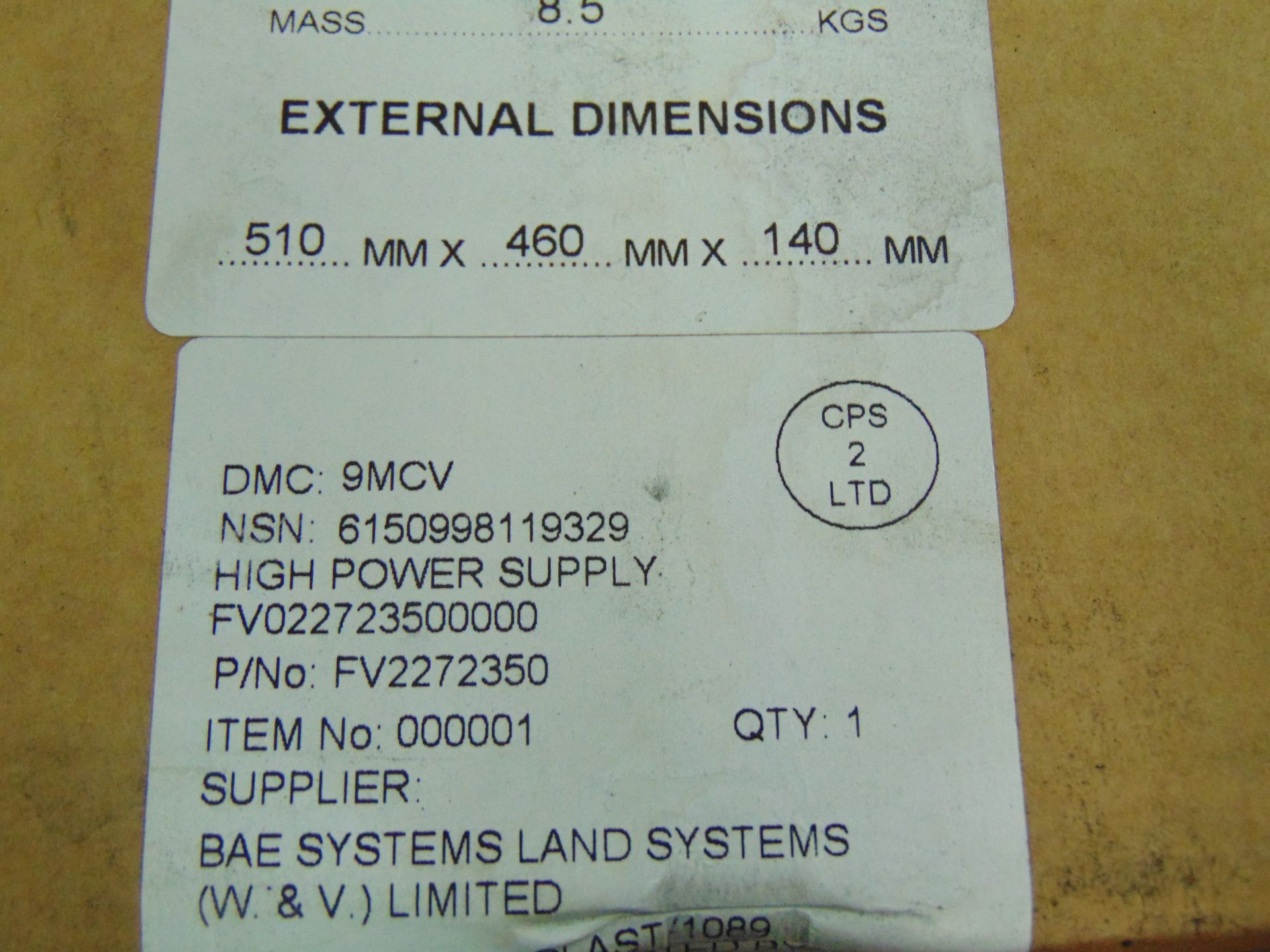 High Power Supply Cable P/no FV2272350 - Image 5 of 5