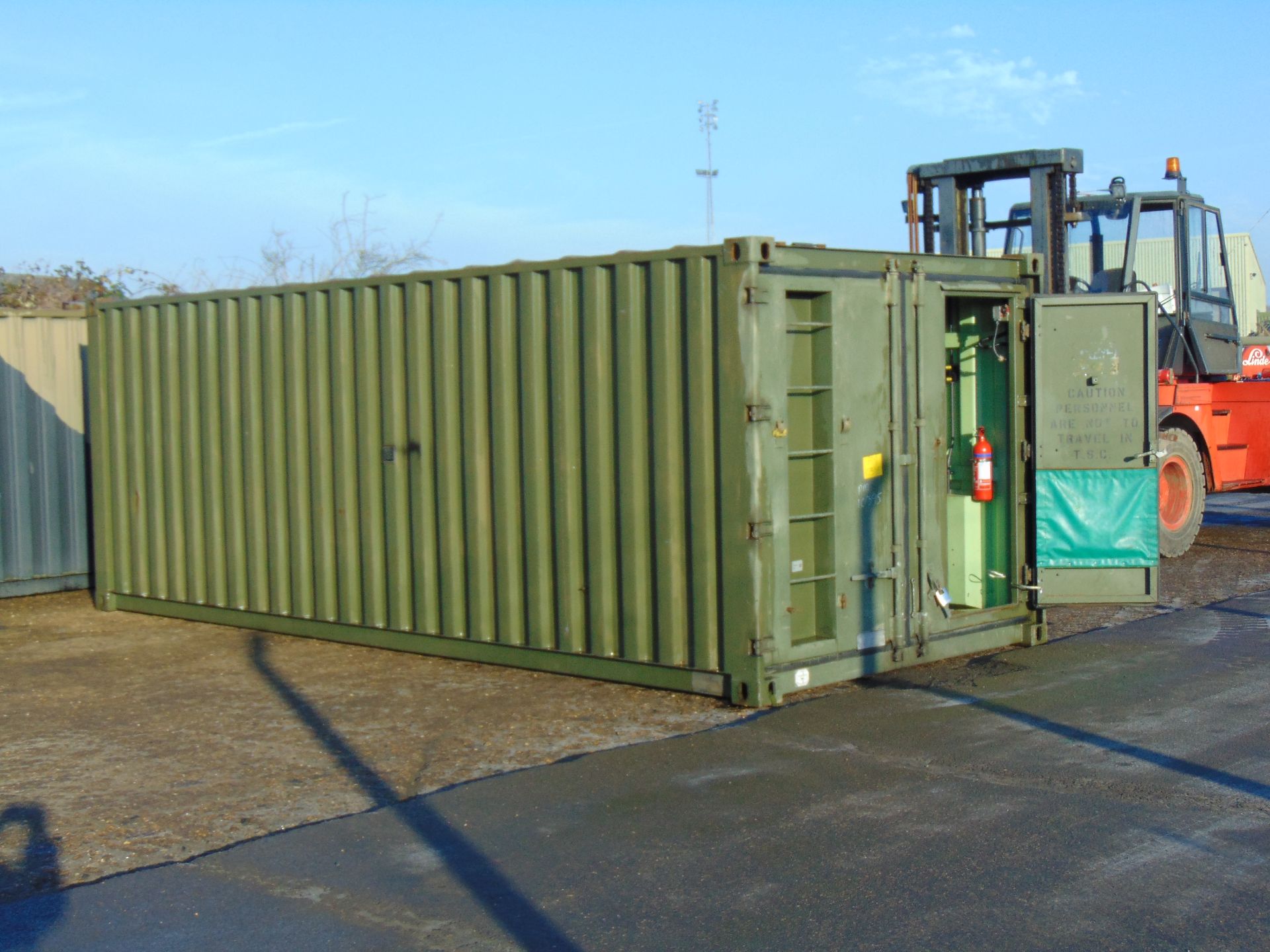 20ft ISO Shipping Container complete with fitted internal roller racking storage system