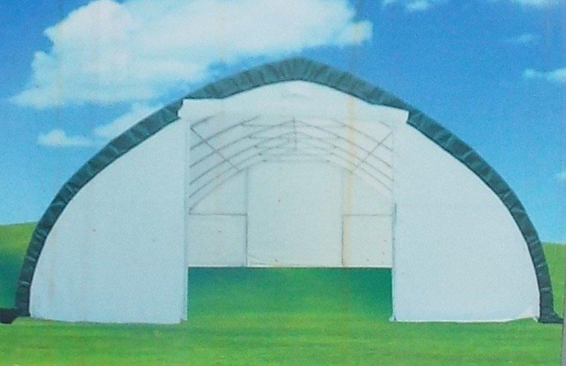 Heavy Duty Peak Storage Shelter 30'W x 40'L x 15' H P/No 3040GL-9P - Image 2 of 5