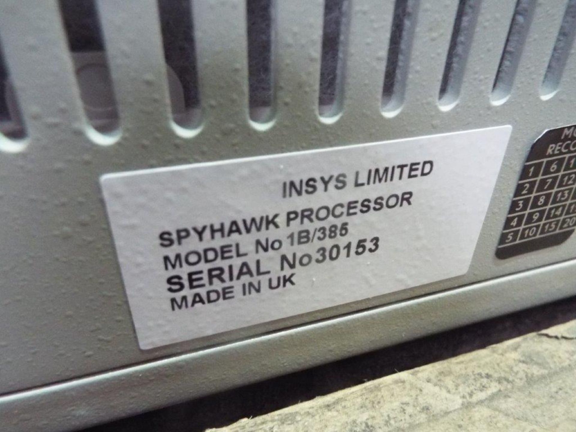 Insys Spyhawk Camera Head with Processor, Keyboard etc - Image 11 of 14