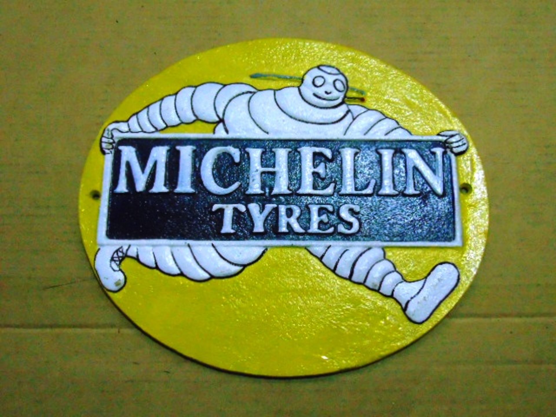 12" Michelin Tyres Cast Iron Advertising Plaque