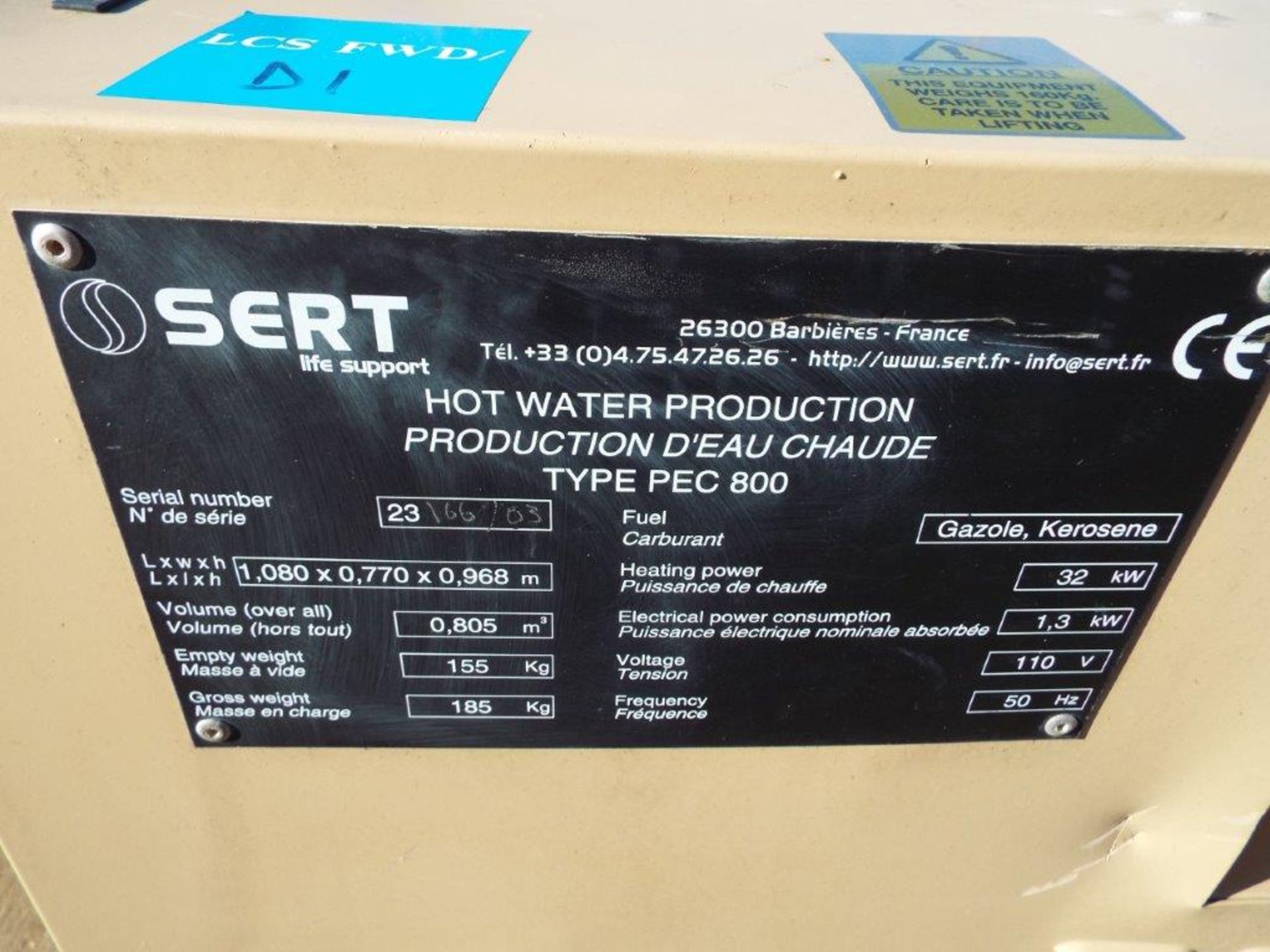 Sert PEC 800 Diesel/Kerosene Fired Field Water Heater - Image 3 of 9