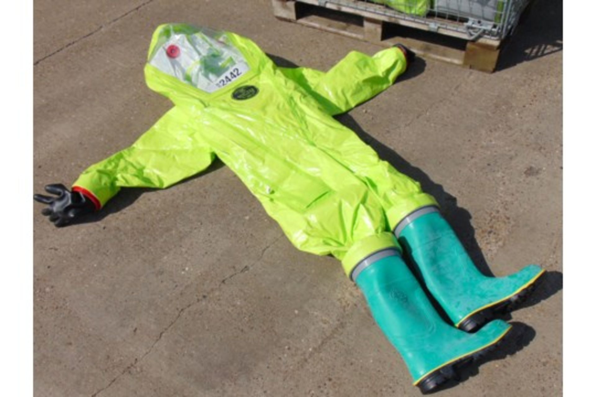 Q12 x Unissued Respirex Tychem TK Gas-Tight Hazmat Suit Type 1A with Attached Boots and Gloves - Image 5 of 10