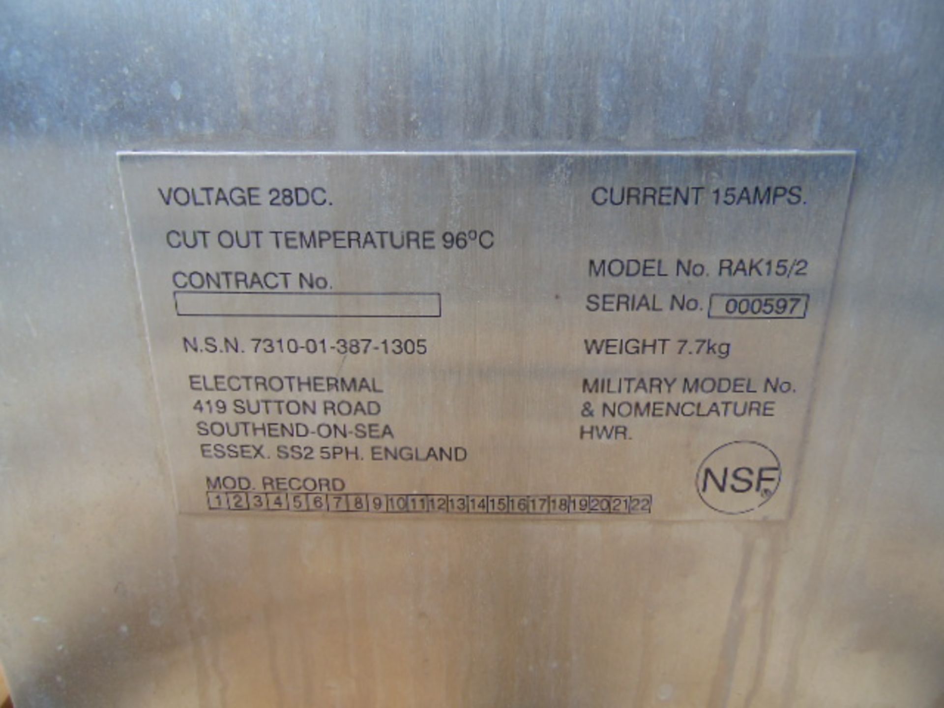 RAK15/2 Electrothermal Cooking Vessel - Image 6 of 6