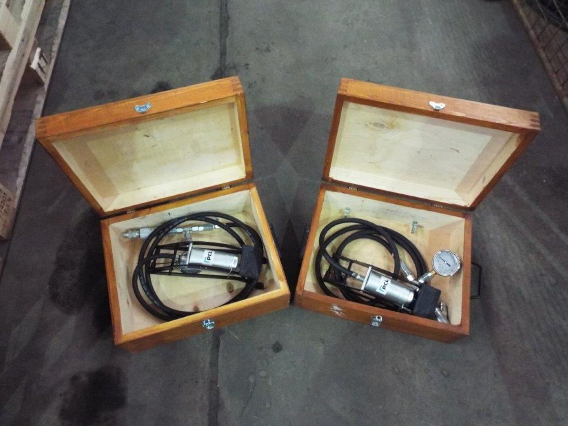 2 x PCL Pressure Test Kits in Wooden Transit Cases