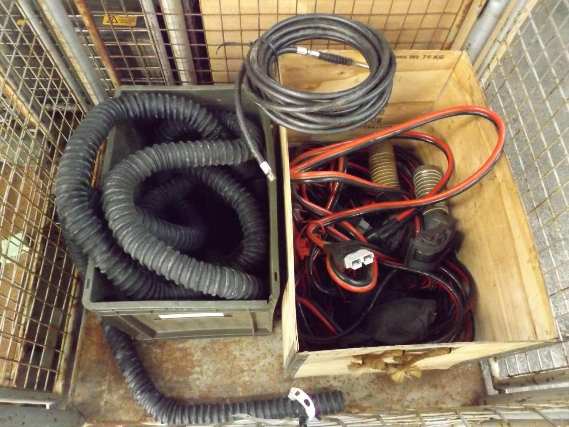 Mixed Stillage of Cables, Exhaust Hose and Airline