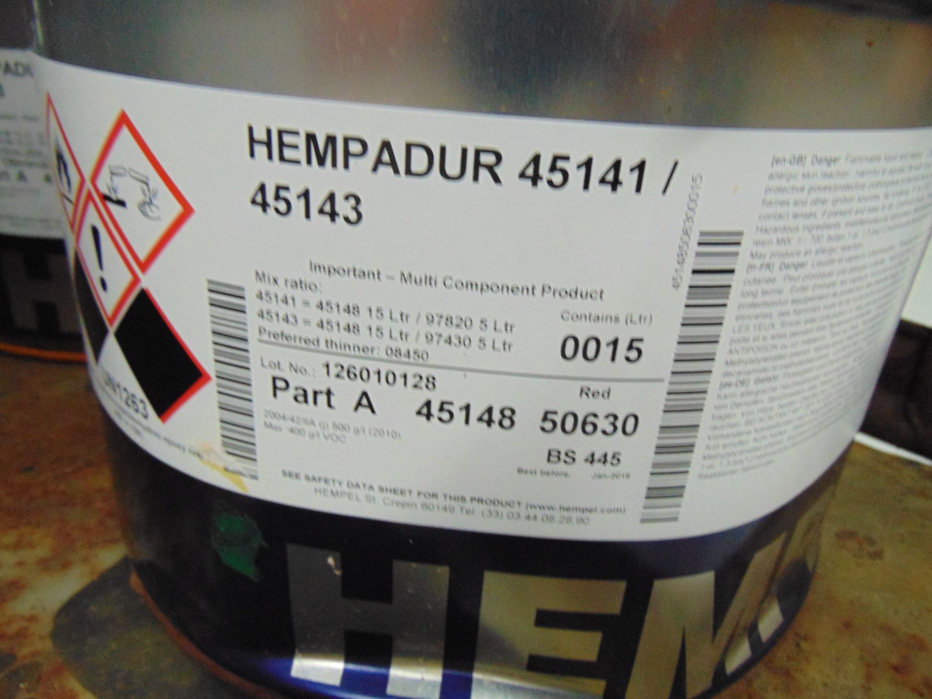 9 x Unissued 20L 2 Pack Tins of Hempel Hempadur 45141 / 45143 - Image 5 of 6