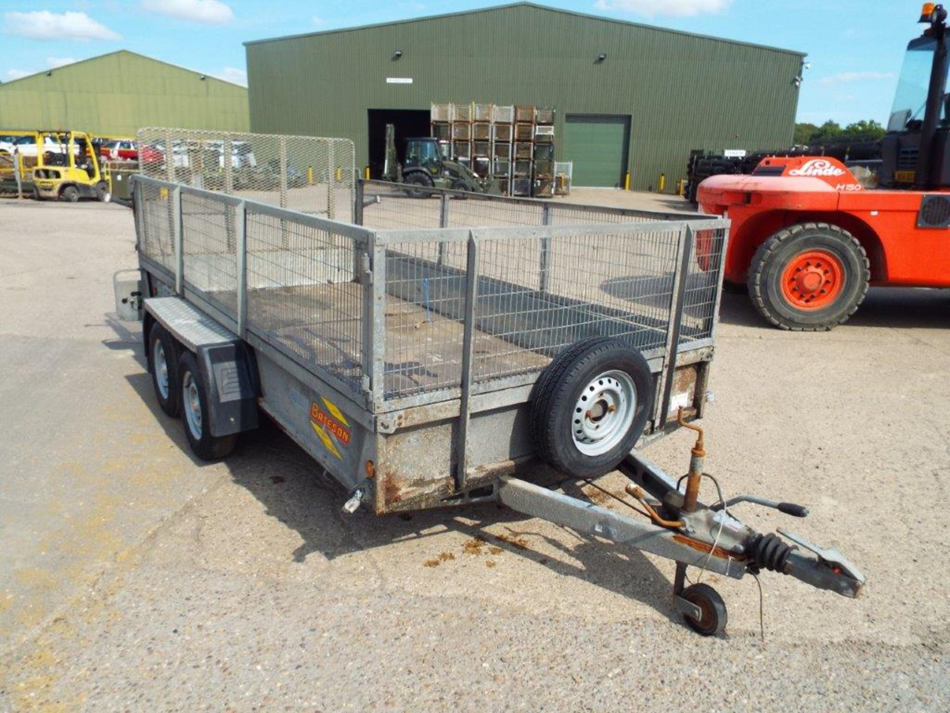 Bateson Twin Axle Trailer with Rear Ramp and Cage Sides