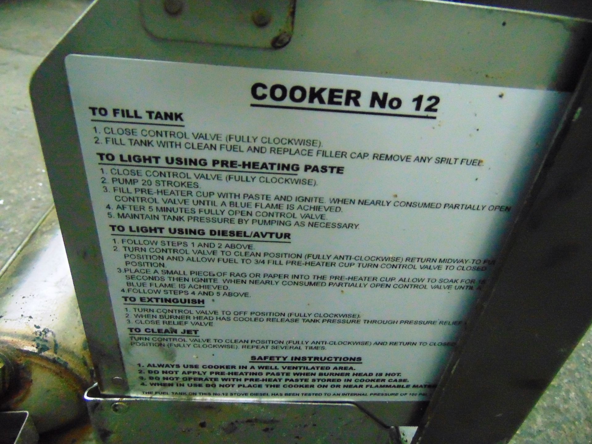 No. 12 Diesel Cooker/Camping Stove - Image 4 of 5