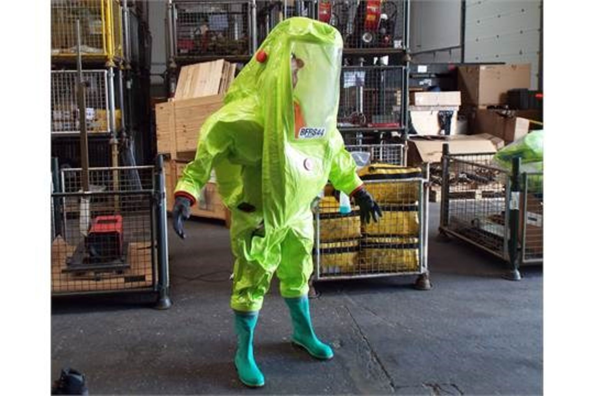 Q12 x Unissued Respirex Tychem TK Gas-Tight Hazmat Suit Type 1A with Attached Boots and Gloves - Image 2 of 10
