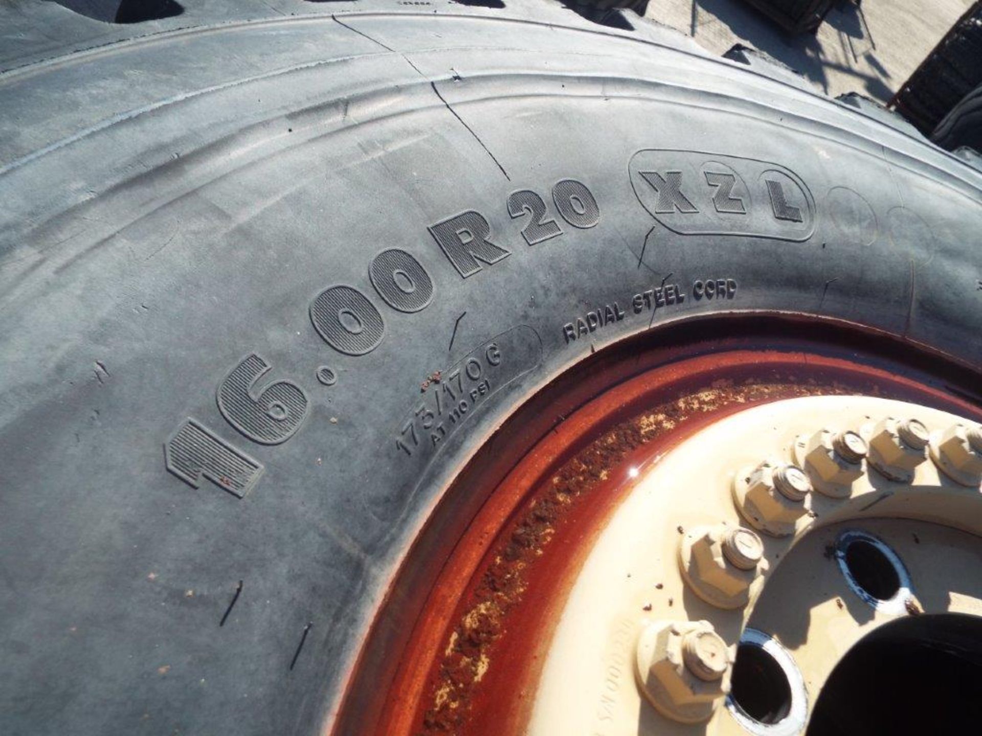 5 x Michelin 16.00 R20 XZL Tyres with 10 Stud Rims - Image 7 of 9