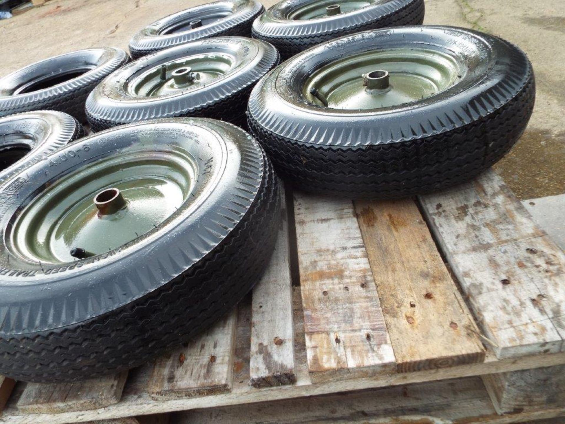 7 x Vredestein 4.00-8 Trailer Tyres with 5 x Rims - Image 9 of 12