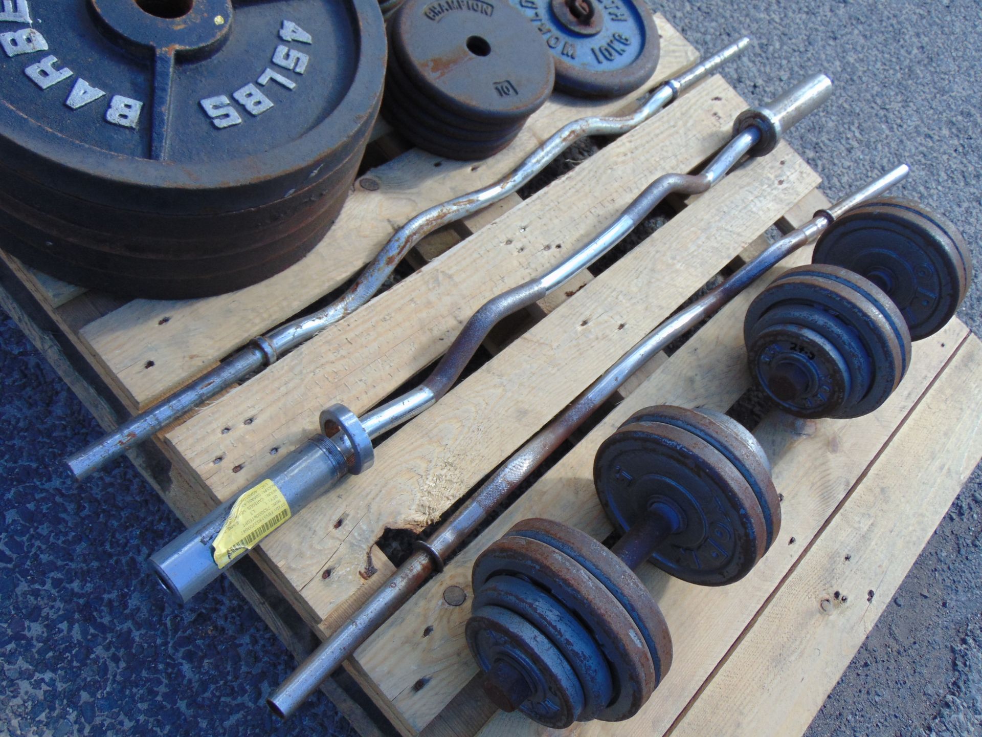 Pallet Mixed Barbell Weight Plates, Dumbbells & Bars - Image 6 of 10