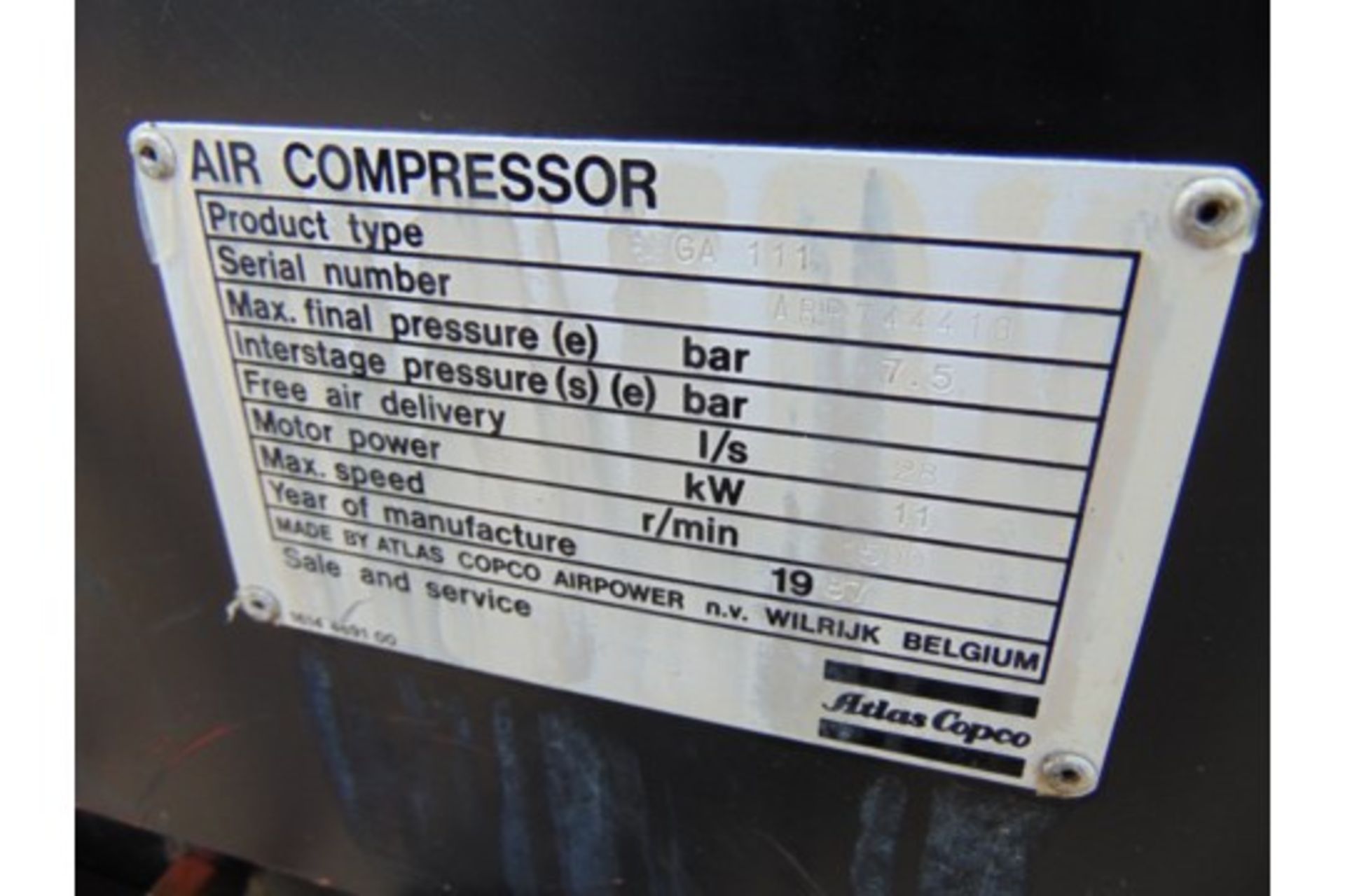 Atlas Copco GA 111 Air Compressor - Image 14 of 15