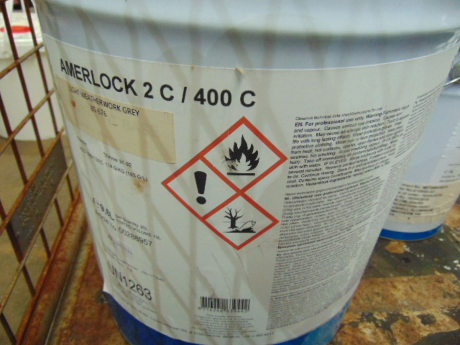 1 x Large 12 Ltr Amerlock 2C/400C Grey Resin Paint Direct from RN reserve stores - Image 2 of 3