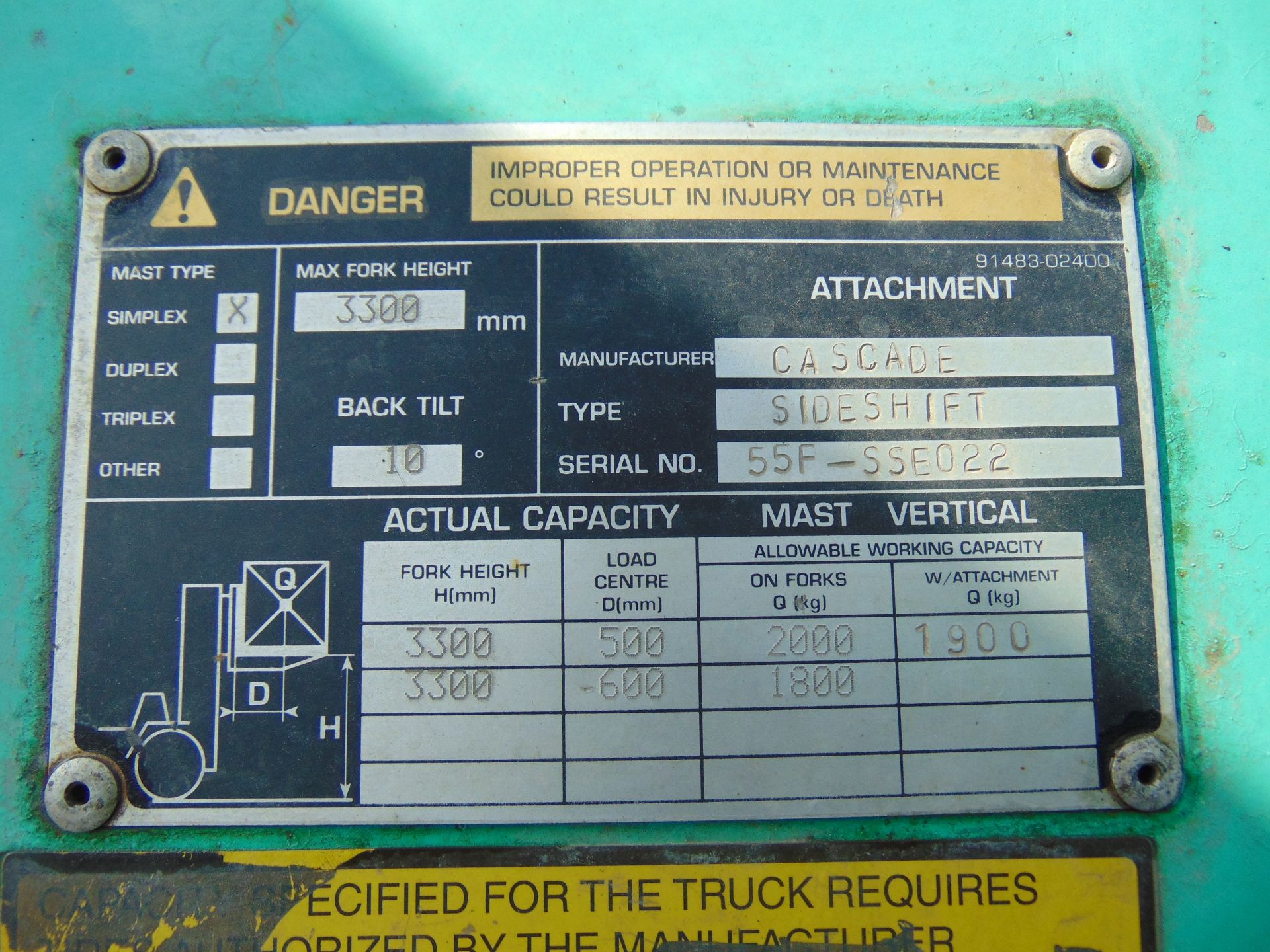 Mitsubishi FD20K Counter Balance Diesel Forklift - Image 15 of 16