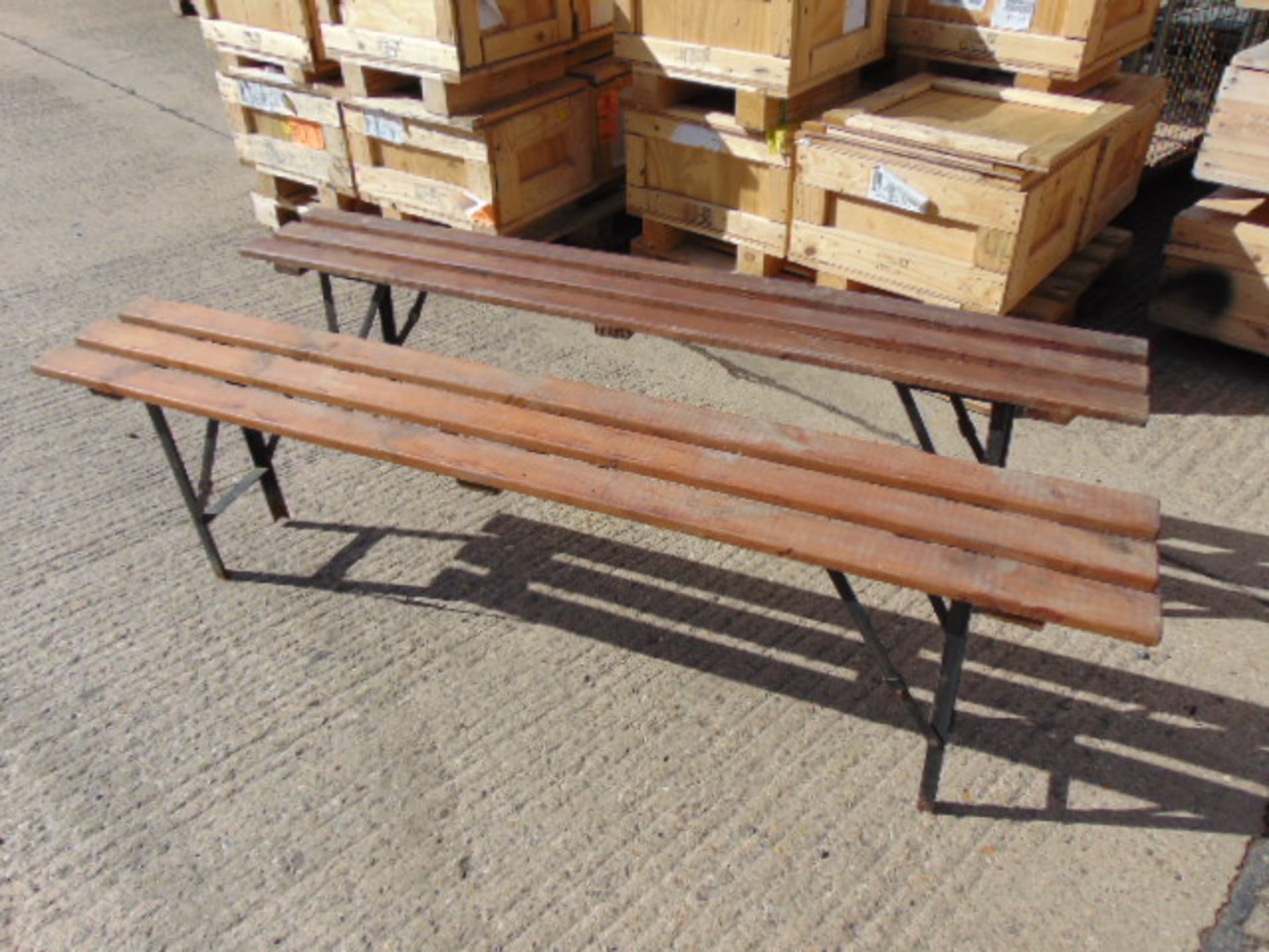 2 x 6ft Folding Military Trestle Benches