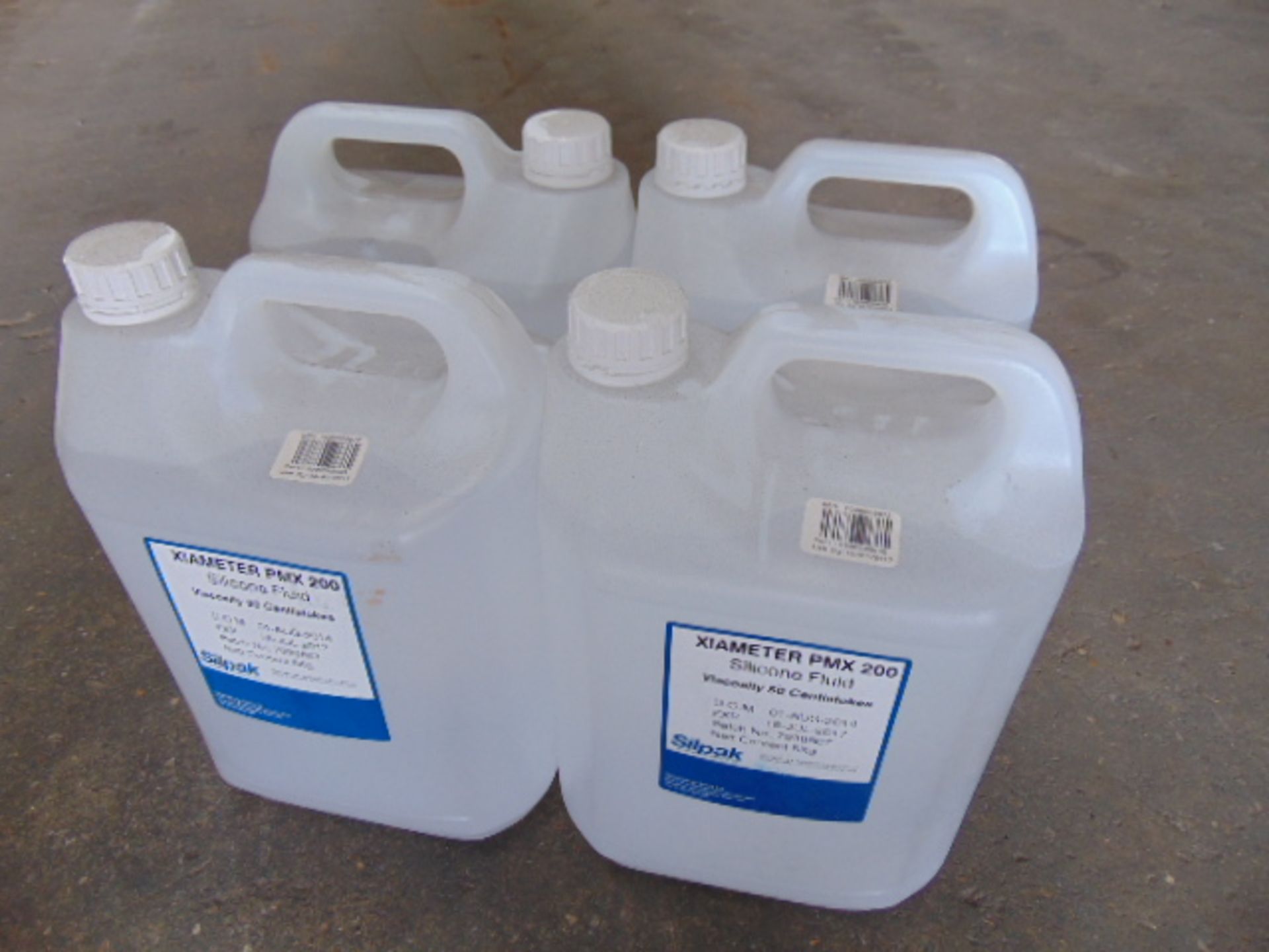 4 x Unissued 5Kg Bottles of Xiameter PMX 200 Commercial Grade Silicone Fluid