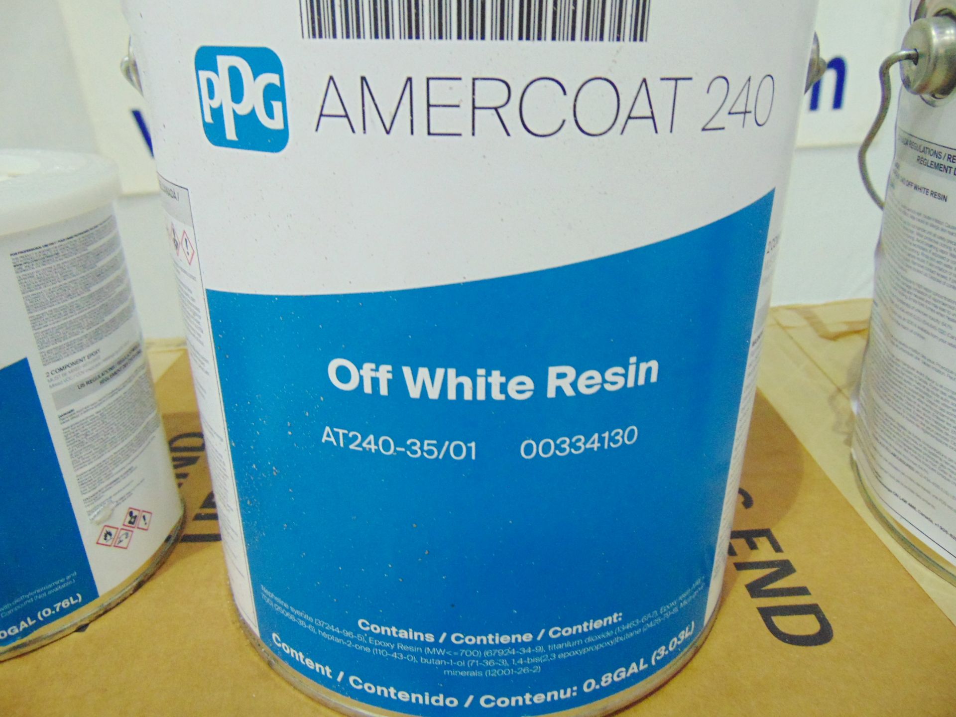 40 x Unissued Cans of Amercoat 240 Off White Resin - Image 4 of 7