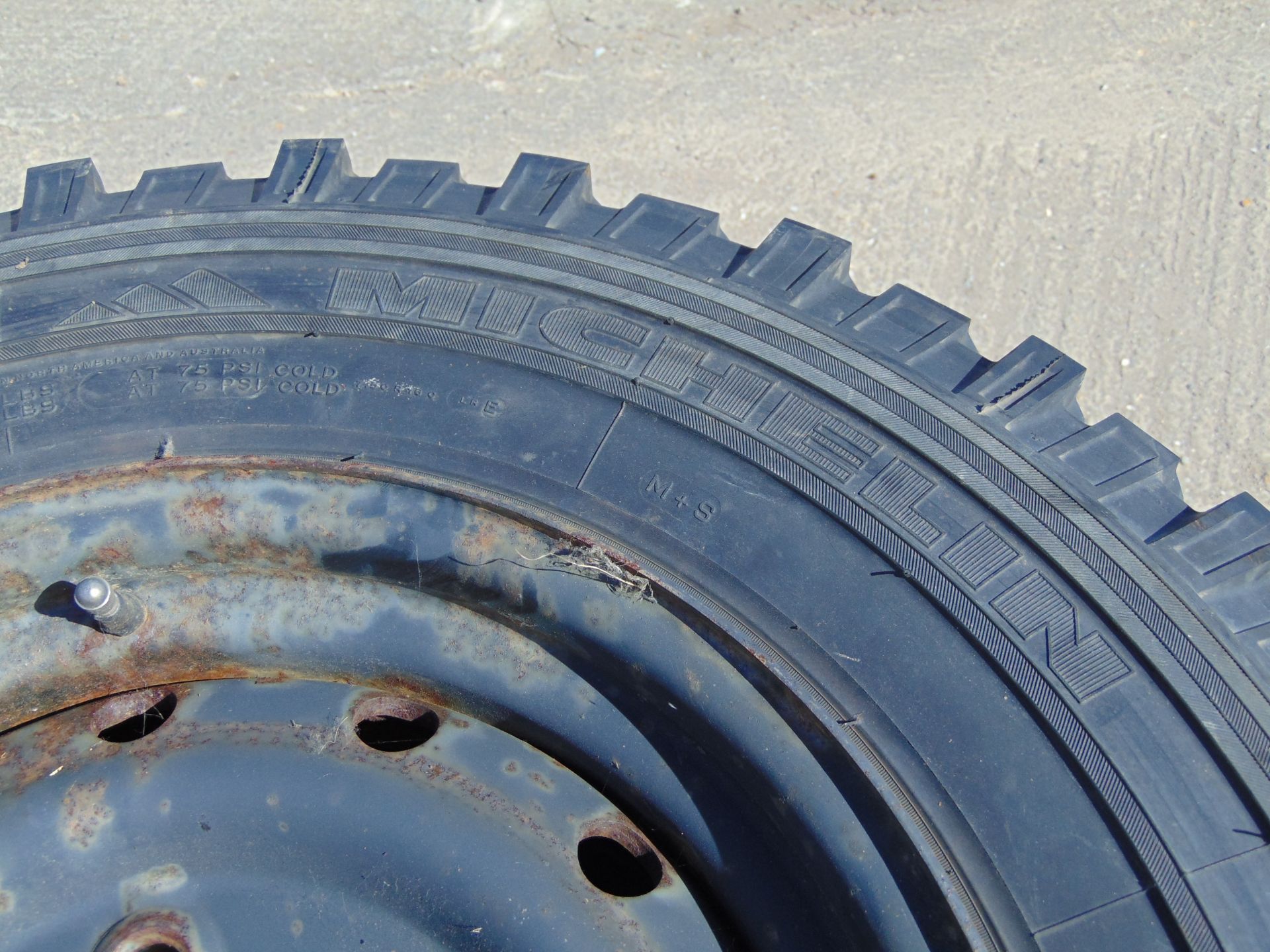 4 x Michelin XZL 7.50 R16 Tyres with 5 Stud Rims - Image 3 of 7
