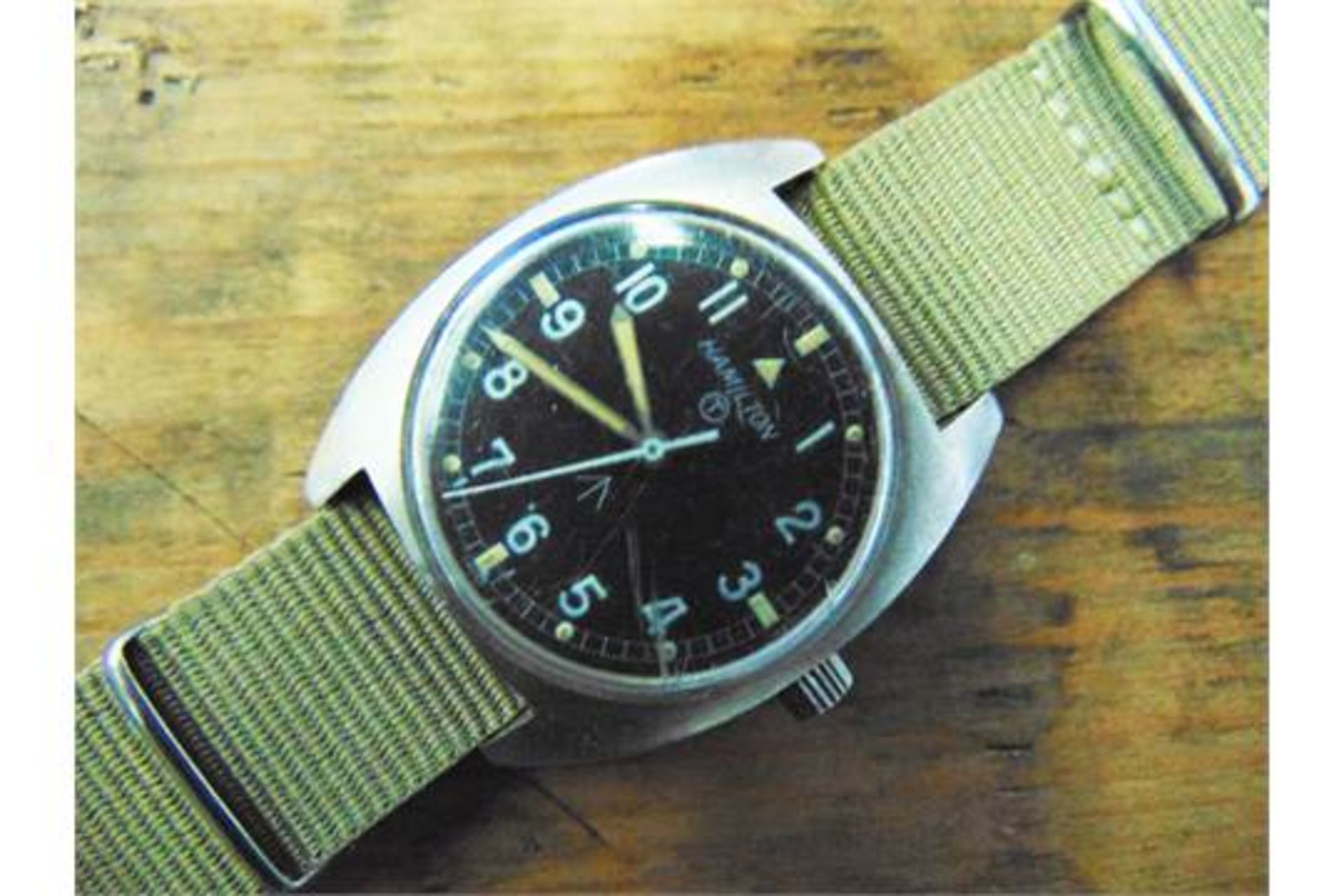 Genuine British Army mechanical wind up Hamilton wrist watch