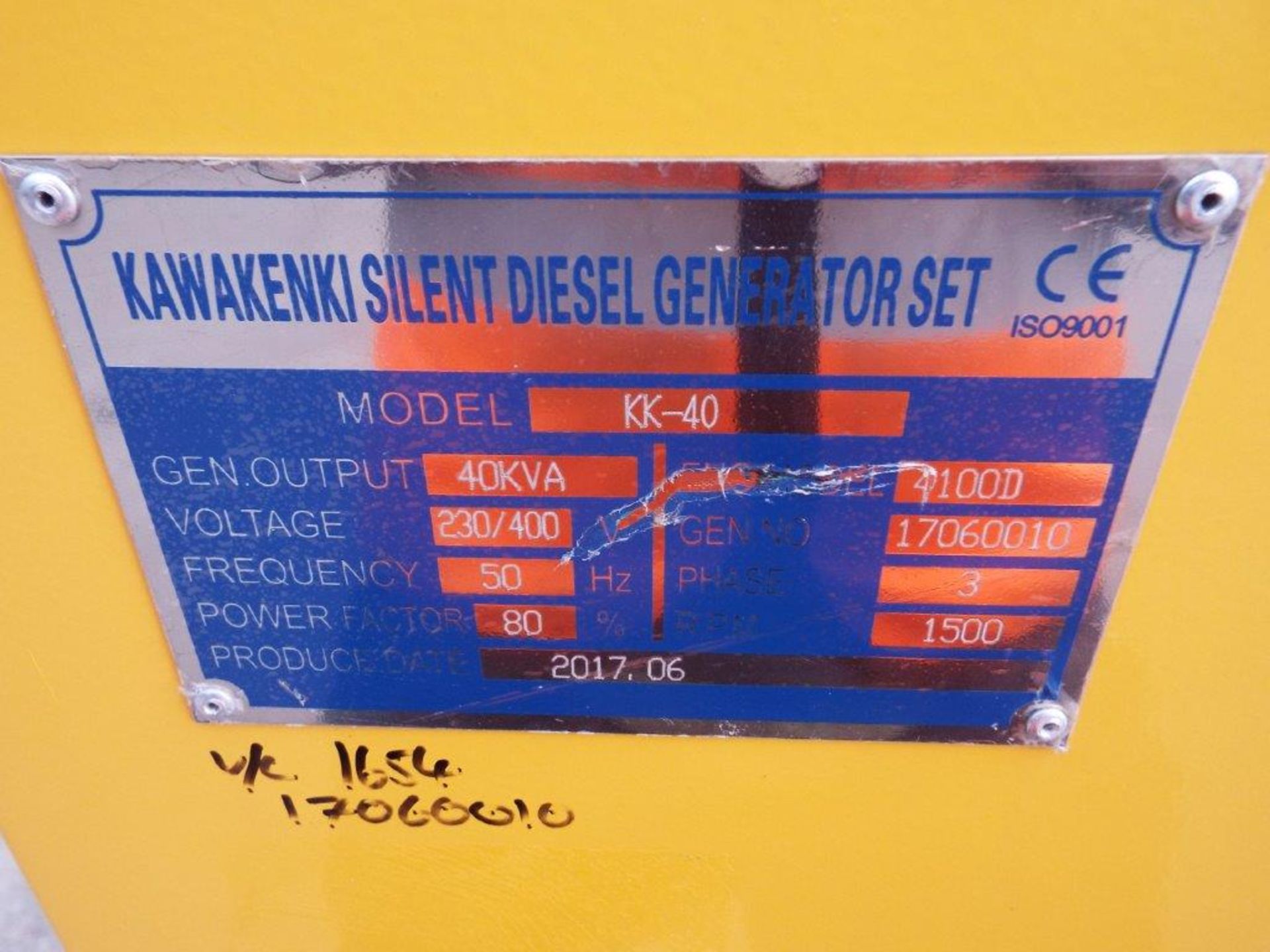 UNISSUED WITH TEST HOURS ONLY 40 KVA 3 Phase Silent Diesel Generator Set - Image 11 of 16