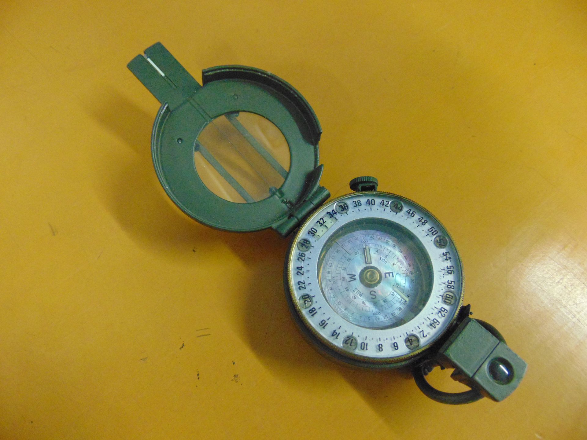 Genuine British Army Stanley Prismatic Marching Compass complete with webbing pouch - Image 2 of 6