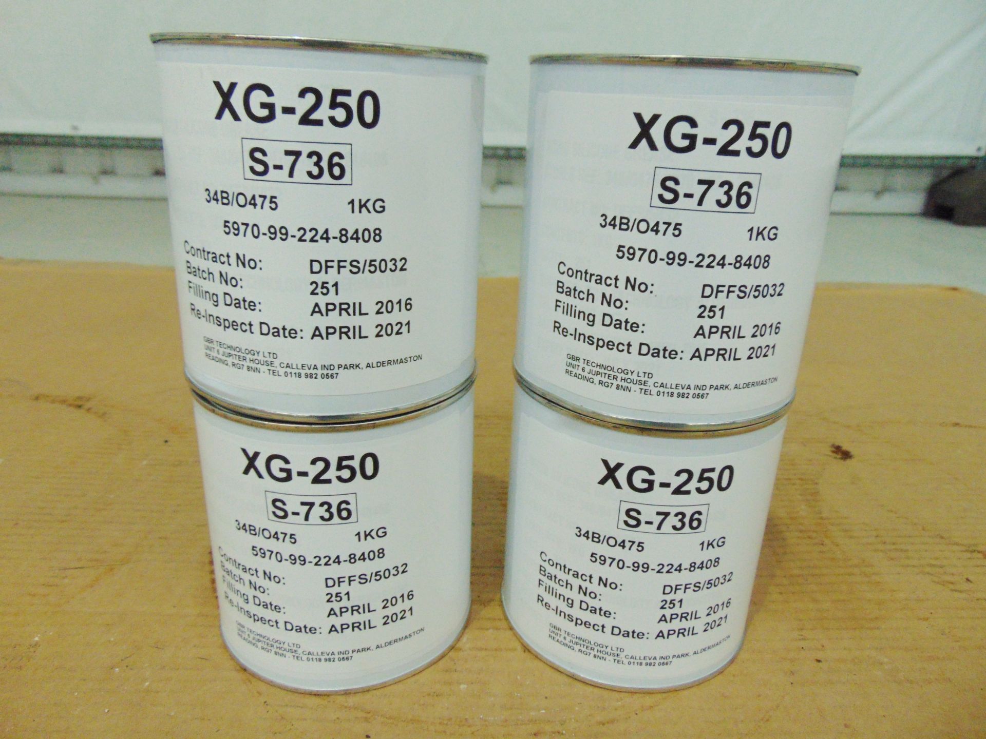 4 x Unissued 1Kg Tins of XG-250 S-736 Silicone Grease - Bild 2 aus 3