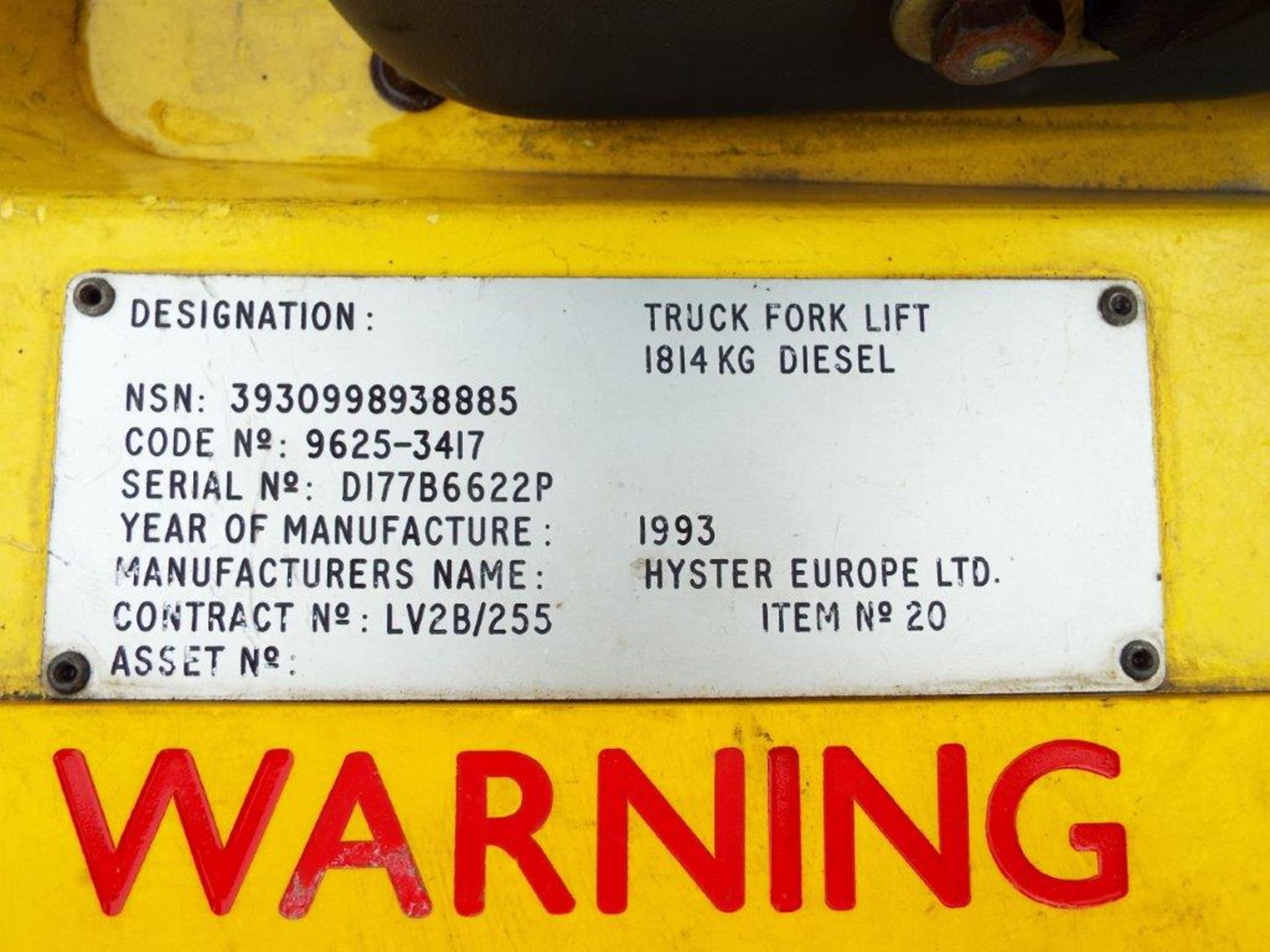 Hyster 2.25 Class C, Zone 2 Protected Diesel Container Forklift - Image 19 of 24