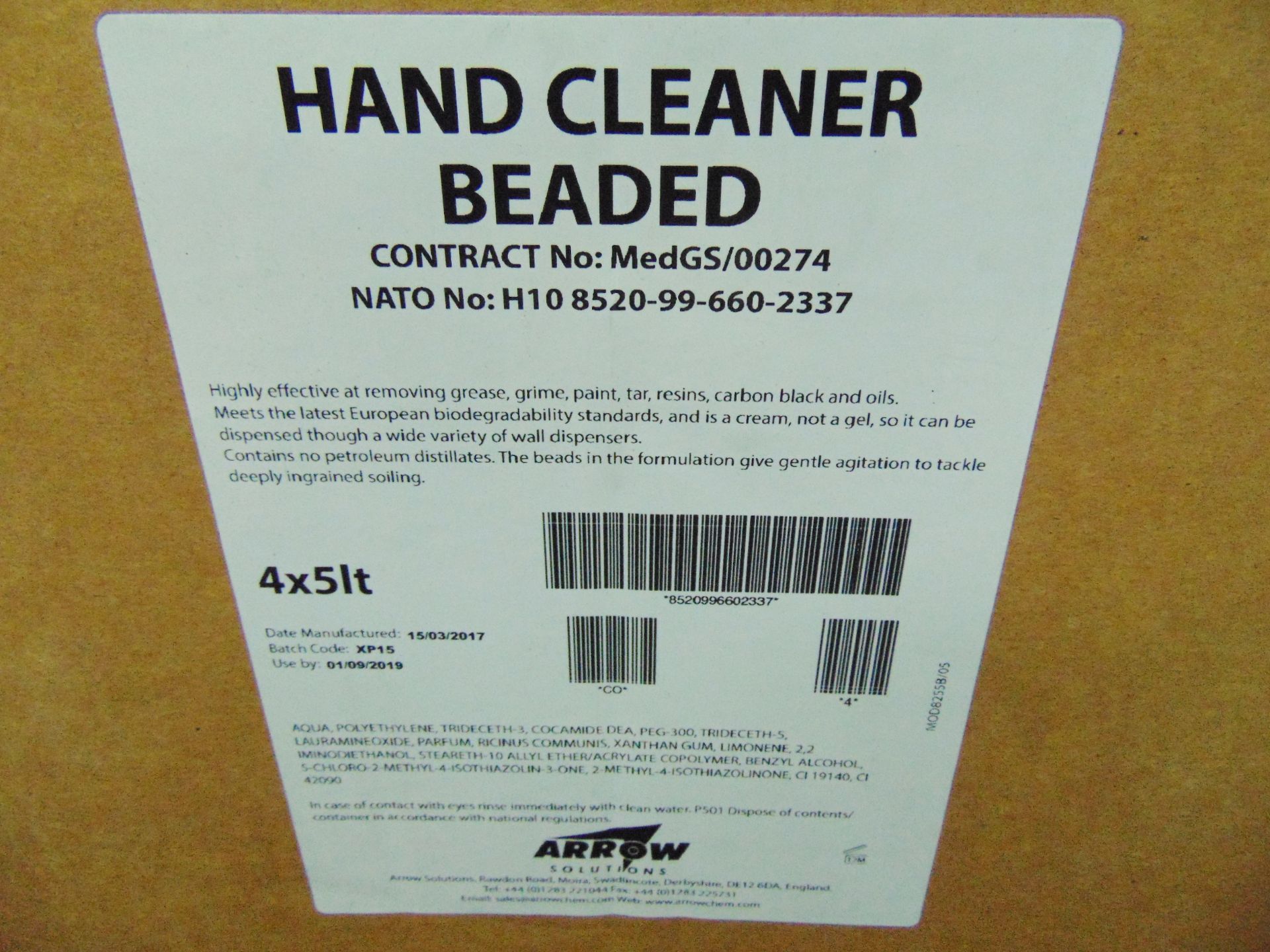 24 x Unissued 5L Tubs of Beaded Hand Cleaner & 88 x 1L Tubs of Universal Barrier Cream etc - Image 3 of 8