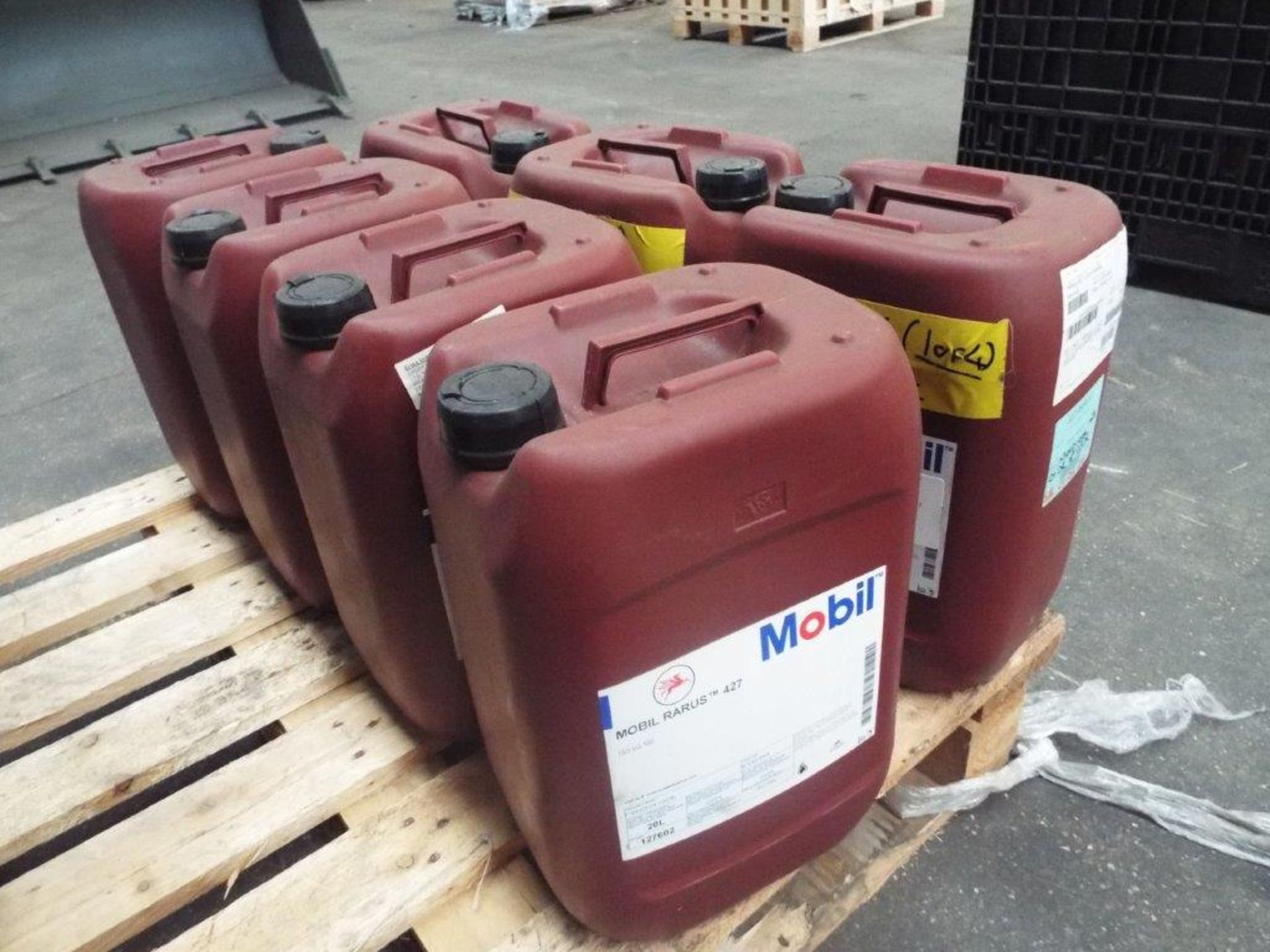 7 x Unissued 20L Drums of Mobil Rarus 427 Air Compressor Lubricant