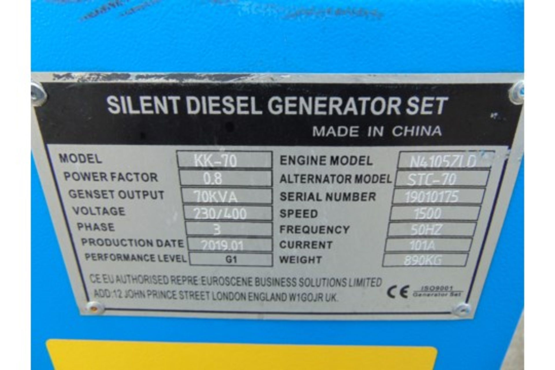 UNISSUED 70 KVA 3 Phase Silent Diesel Generator Set - Image 13 of 13