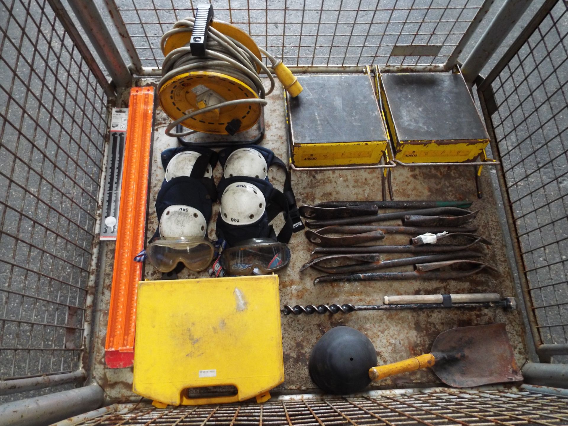 Mixed Stillage of Tools and Equipment inc. Work Platforms, Tools, Safety Equipment Cable Reel etc.
